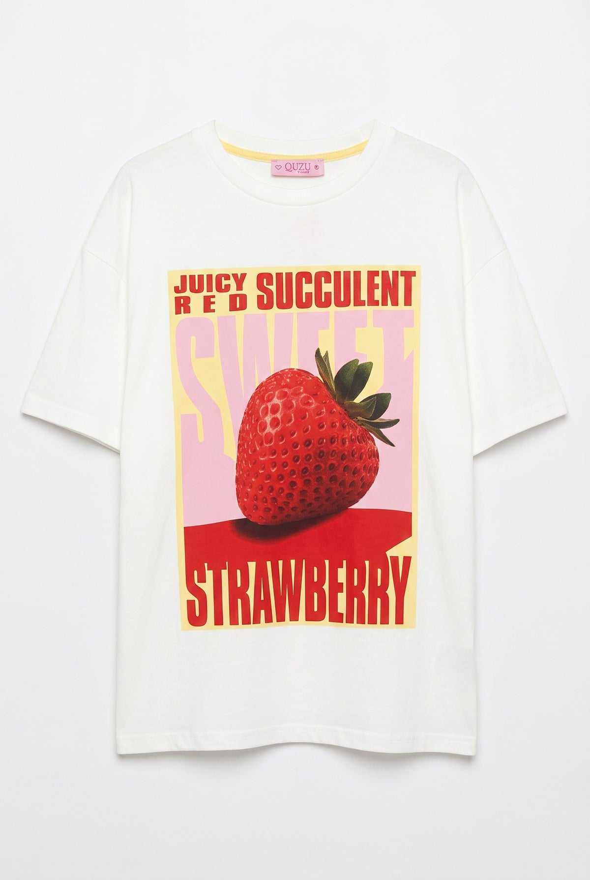 Quzu Baskı Detaylı T-shirt Ekru