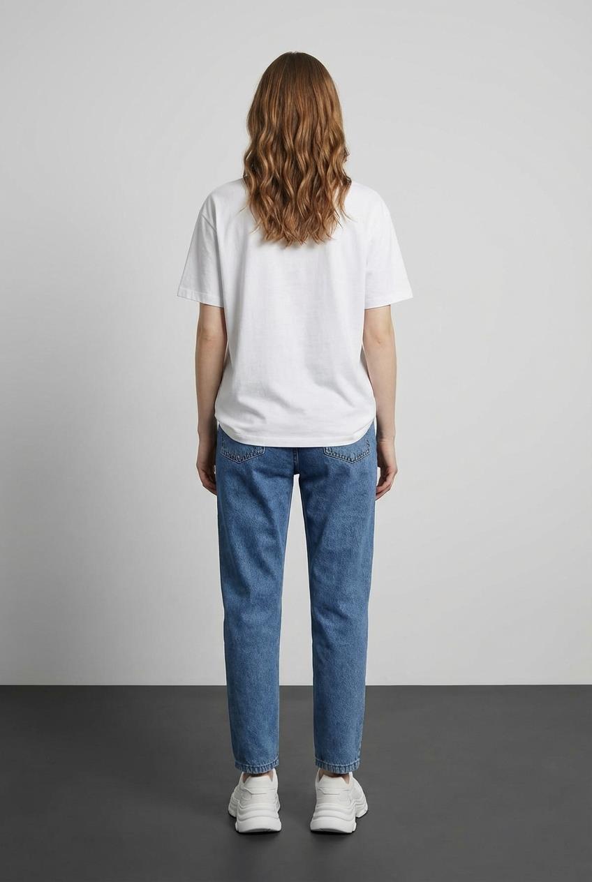 Quzu Baskı Detaylı T-shirt Ekru