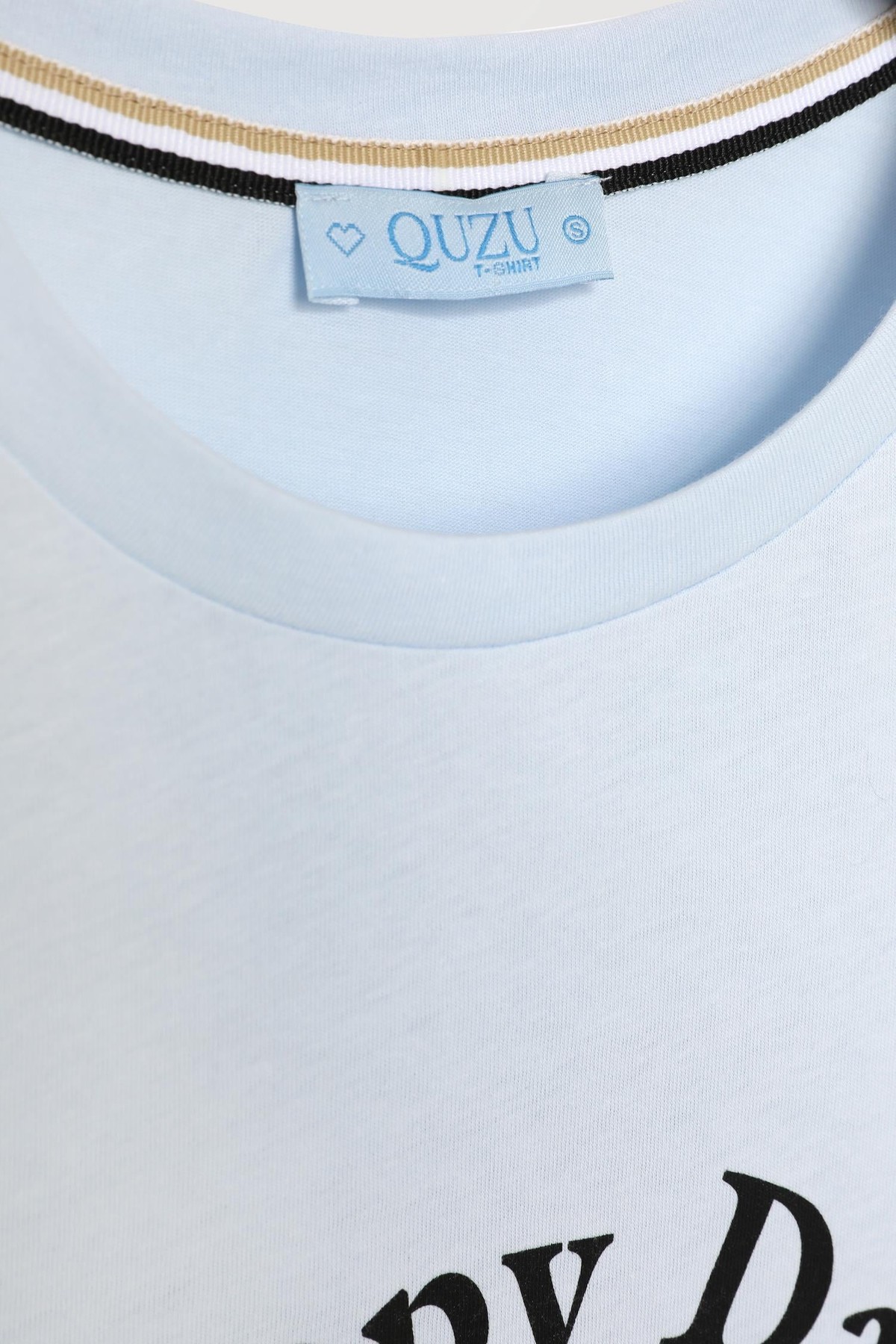 Quzu Baskı Detaylı T-shirt Mavi