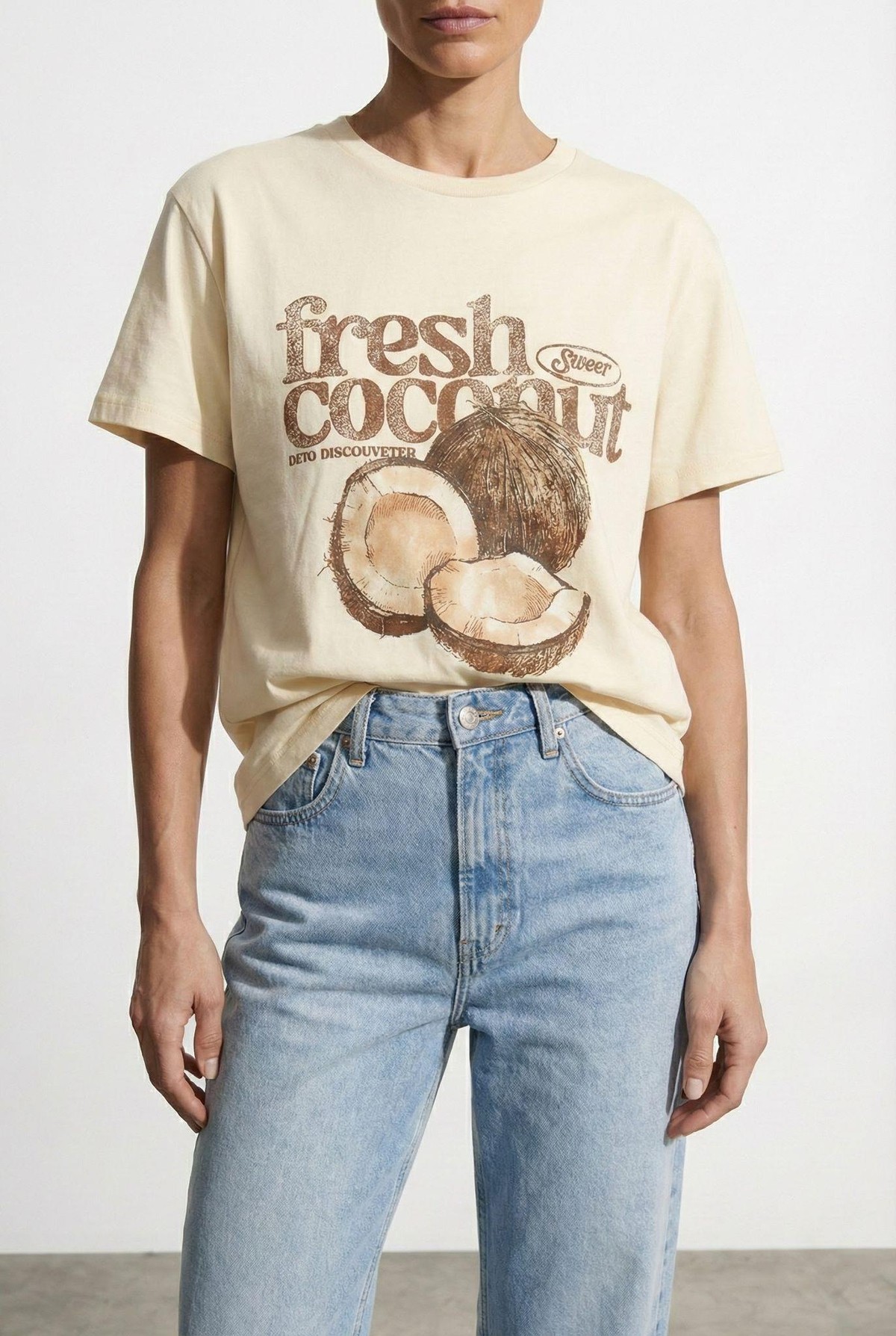 Quzu Baskı Detaylı T-shirt Sarı