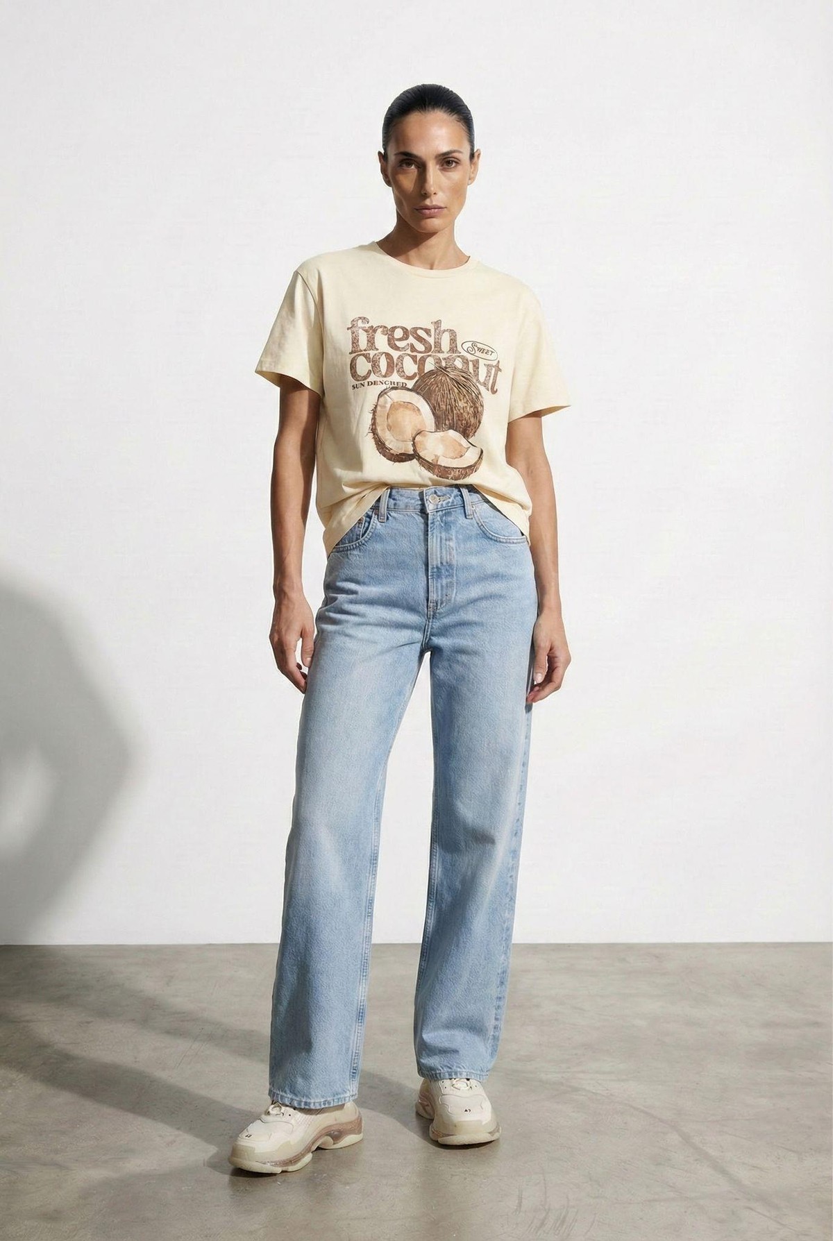 Quzu Baskı Detaylı T-shirt Sarı