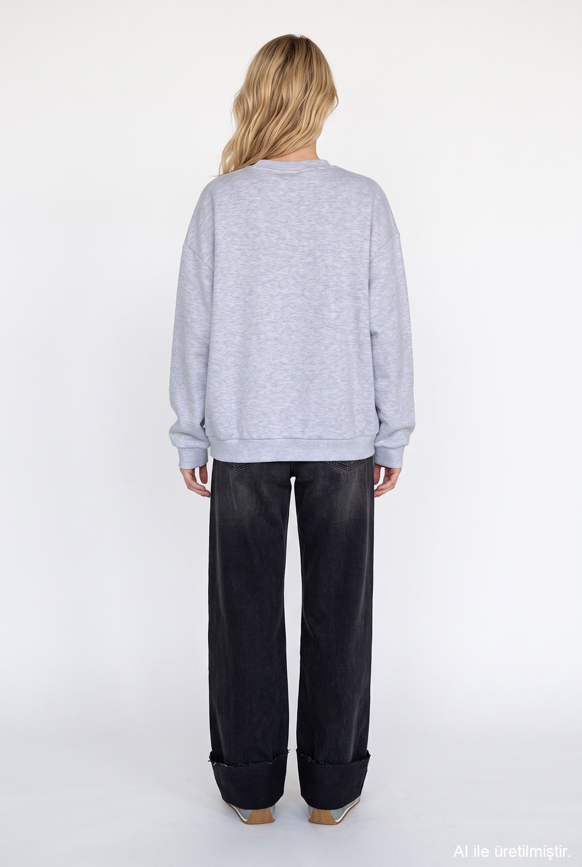 Quzu Baskı Nakış Detaylı Sweatshirt Karmelanj