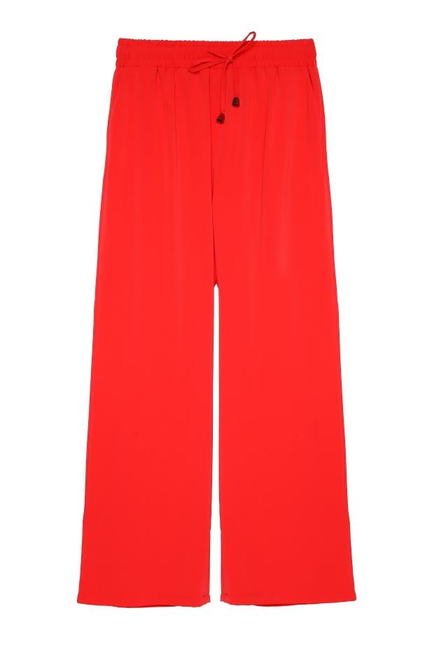 Quzu Beli Lastikli Bol Paça Pantolon Turuncu