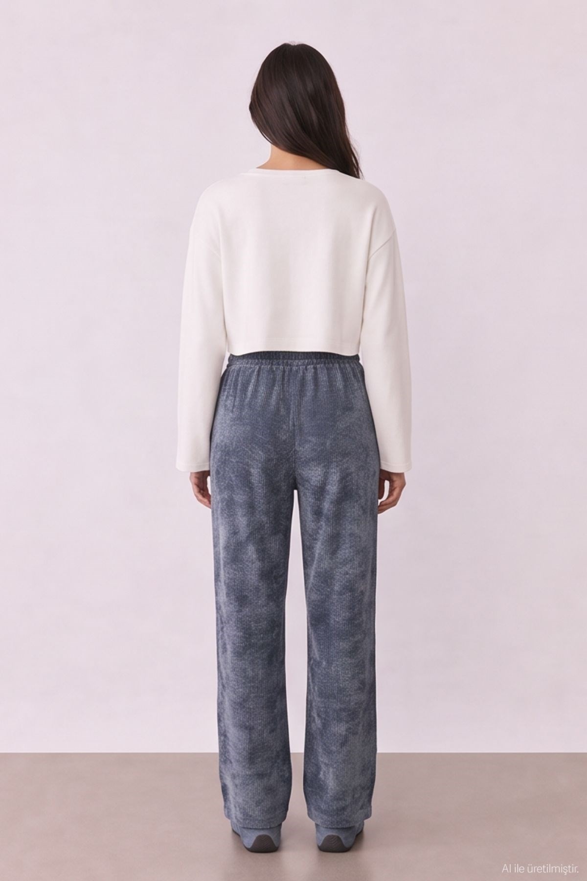 Quzu Elastic Waist Trousers Anthracite