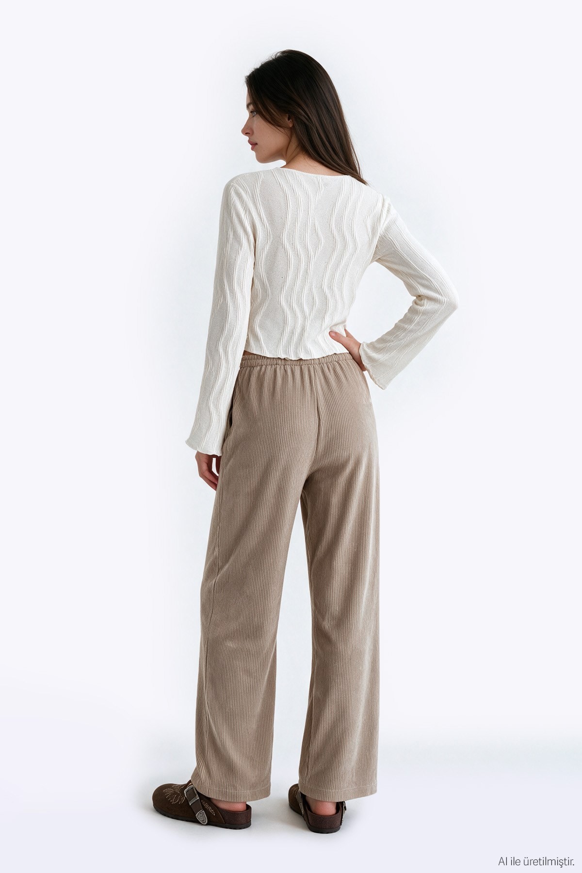 Quzu Elastic Waist Pants Camel