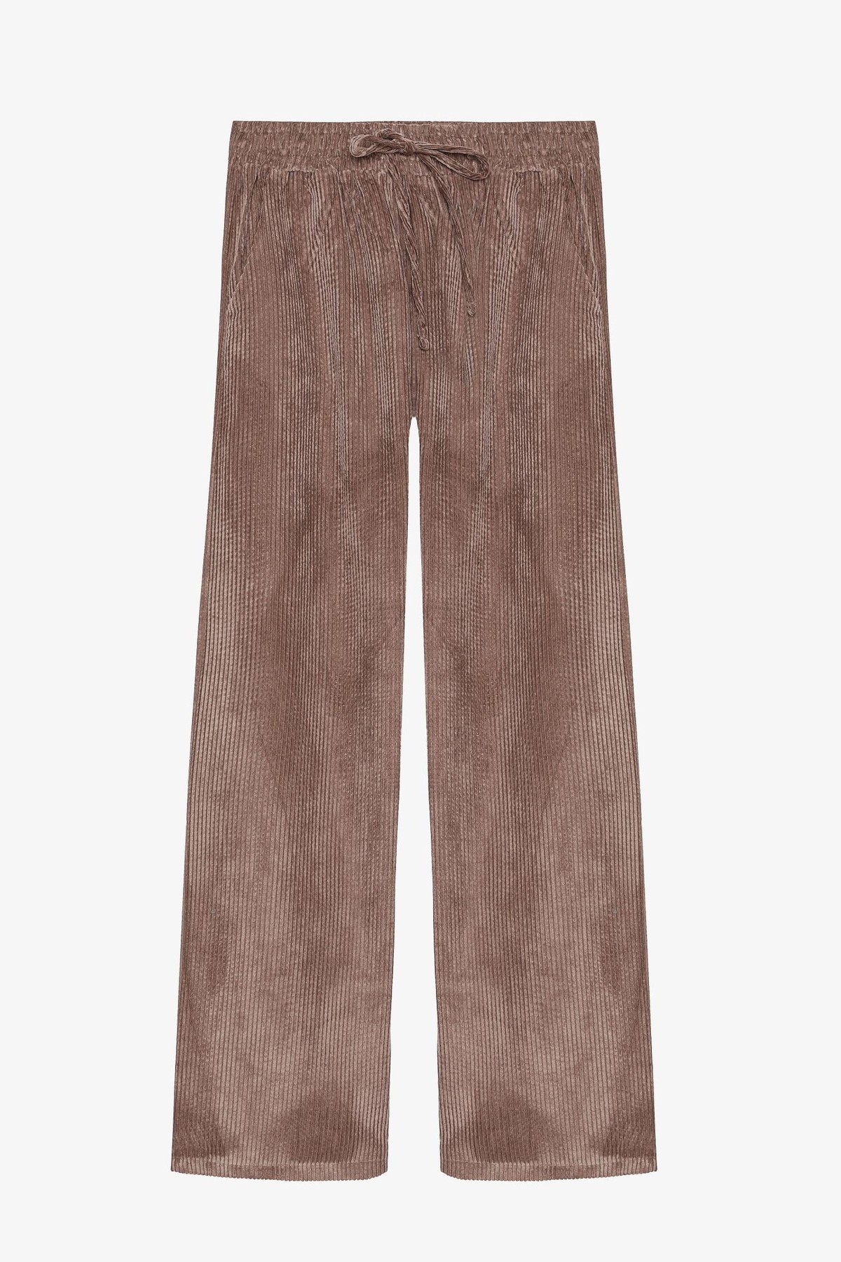 Quzu Beli Lastikli Pantolon Camel