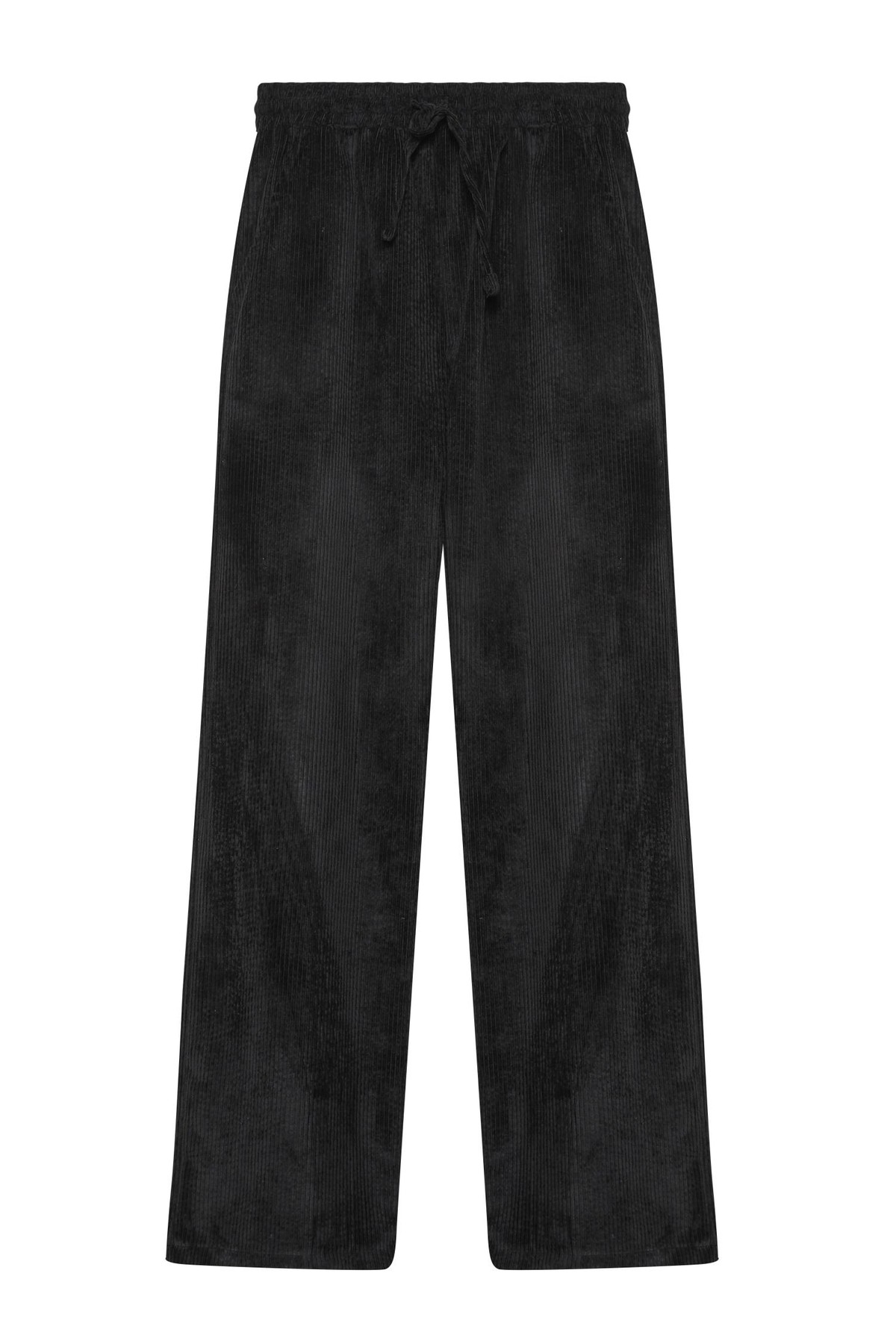 Quzu Beli Lastikli Pantolon Siyah