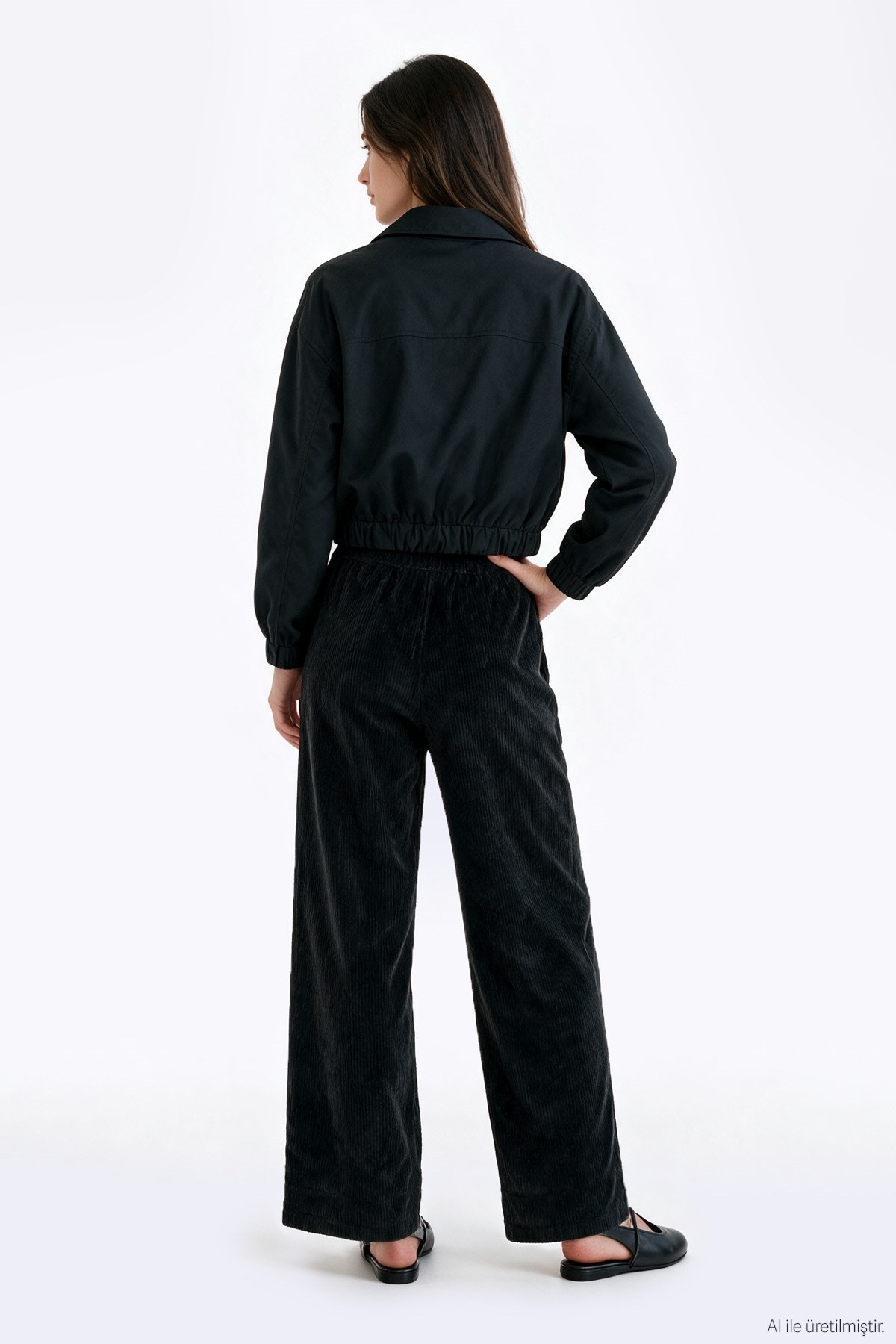 Quzu Elastic Waist Pants Black
