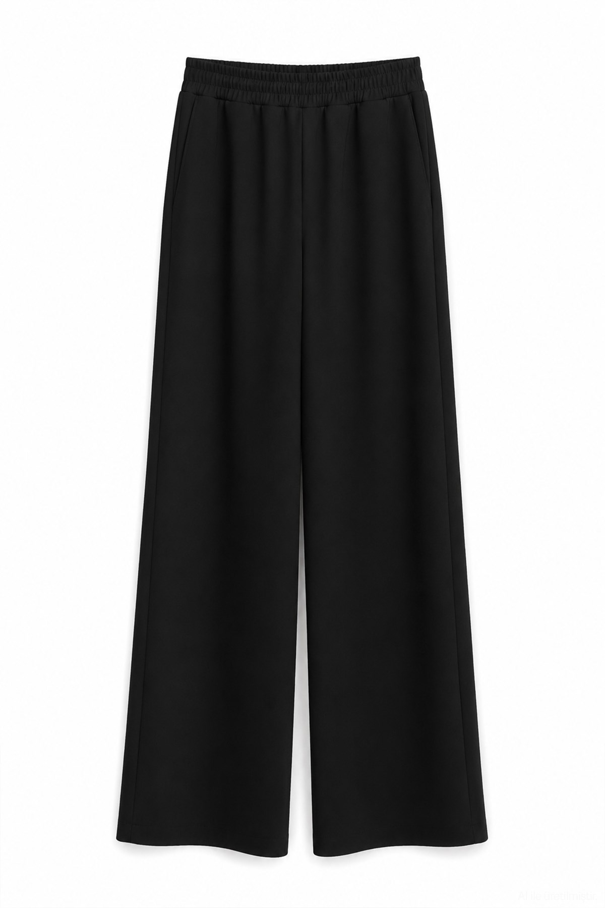 Quzu Beli Lastikli Pantolon Siyah