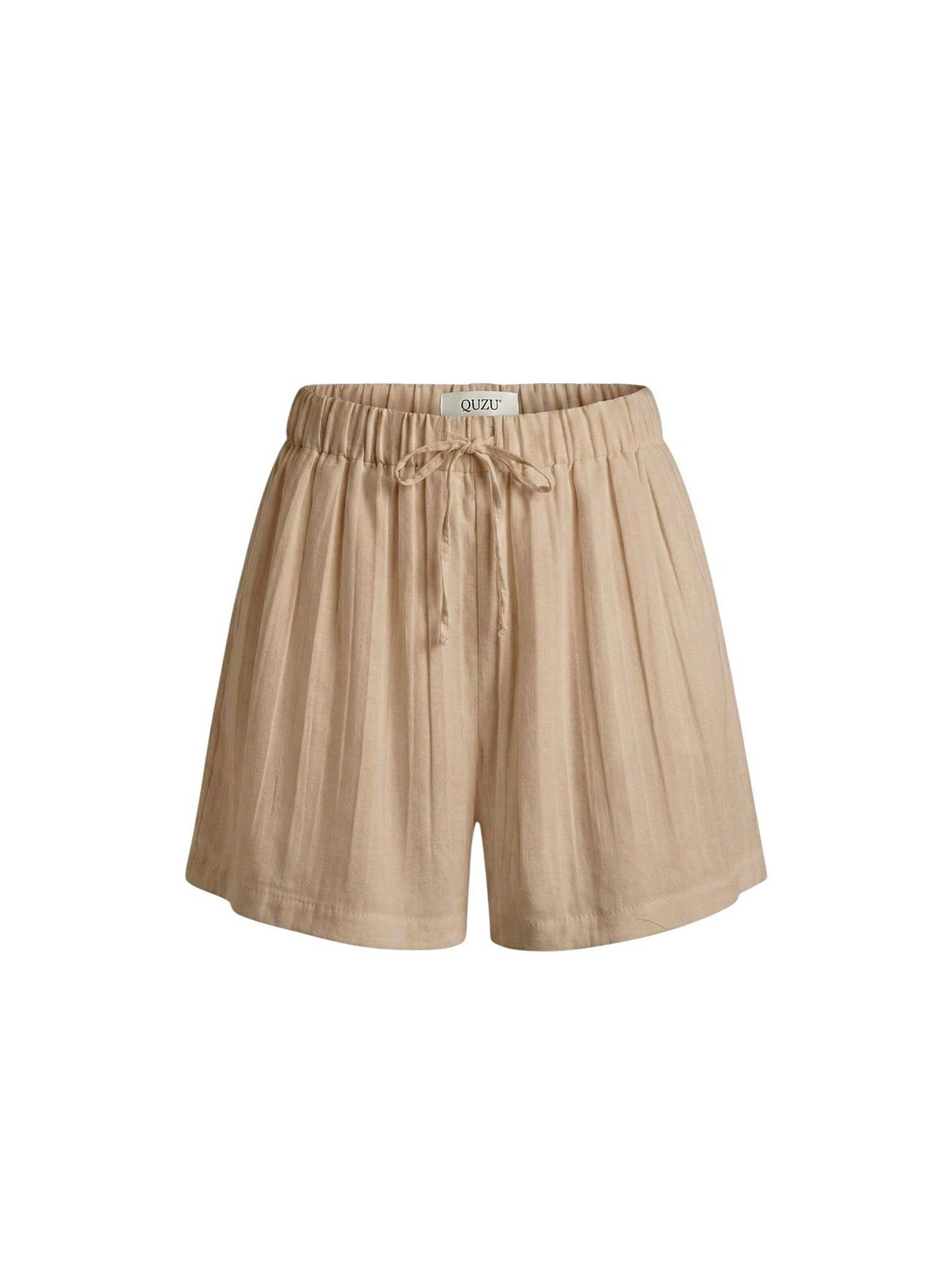 Quzu Beli Lastikli Şort Bej