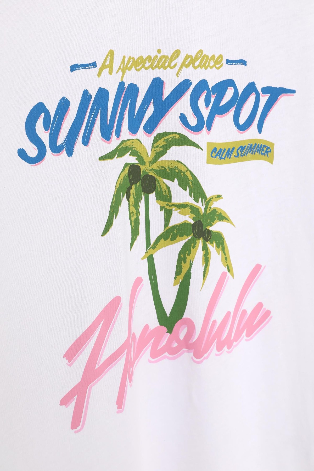 Quzu Bisiklet Yaka Baskılı T-shirt Beyaz