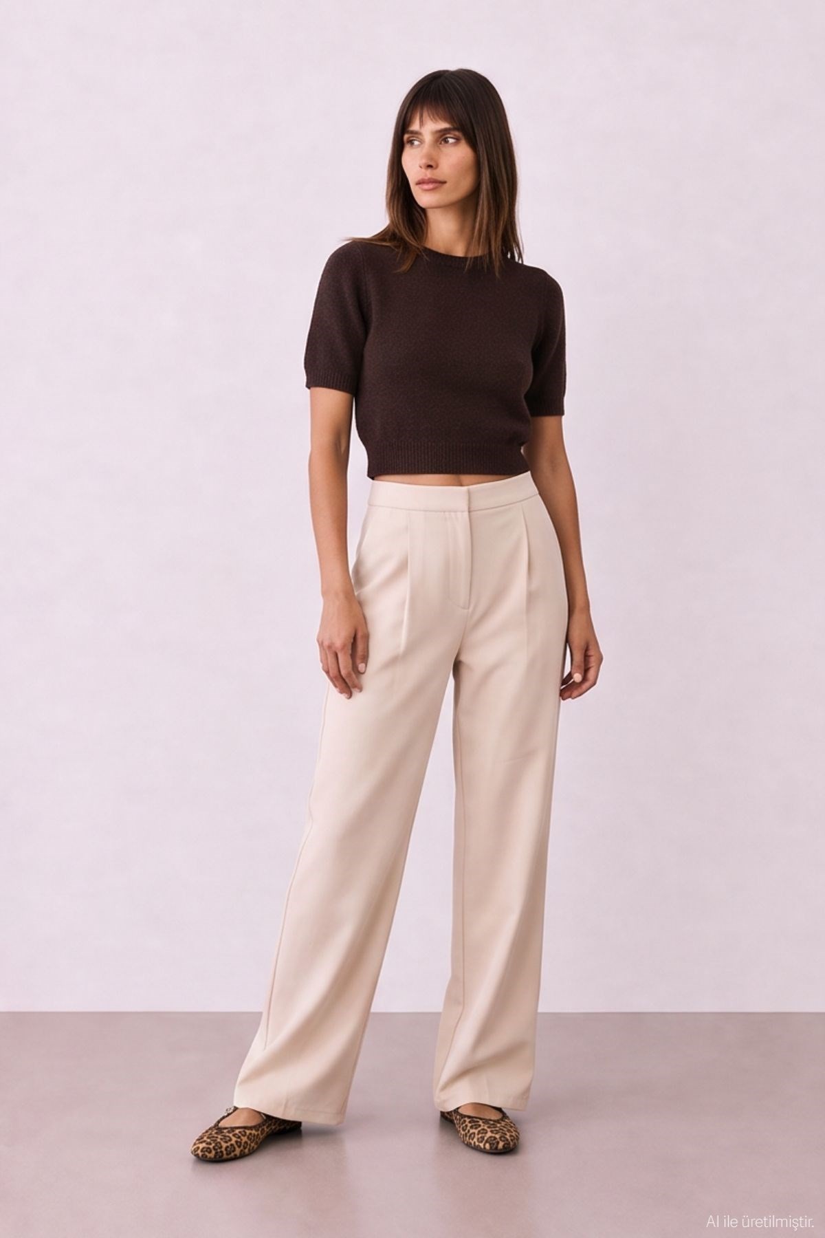 Quzu Wide Leg Pants Beige