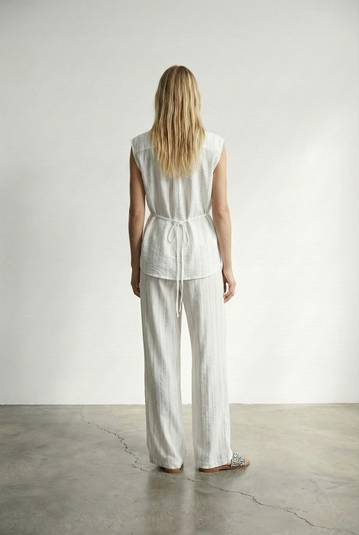 Quzu Bol Paça Pantolon Ekru