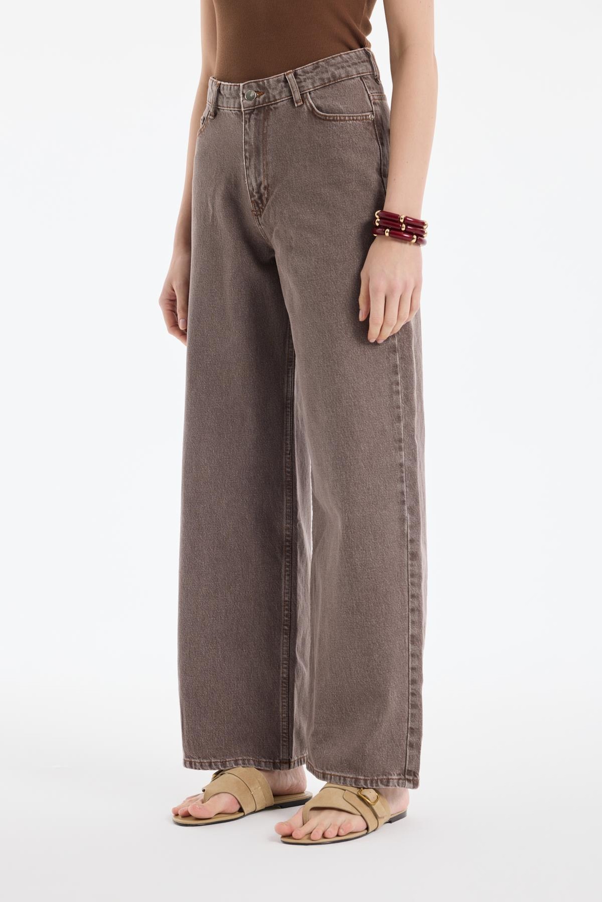 Quzu Bol Paça Pantolon Kahve