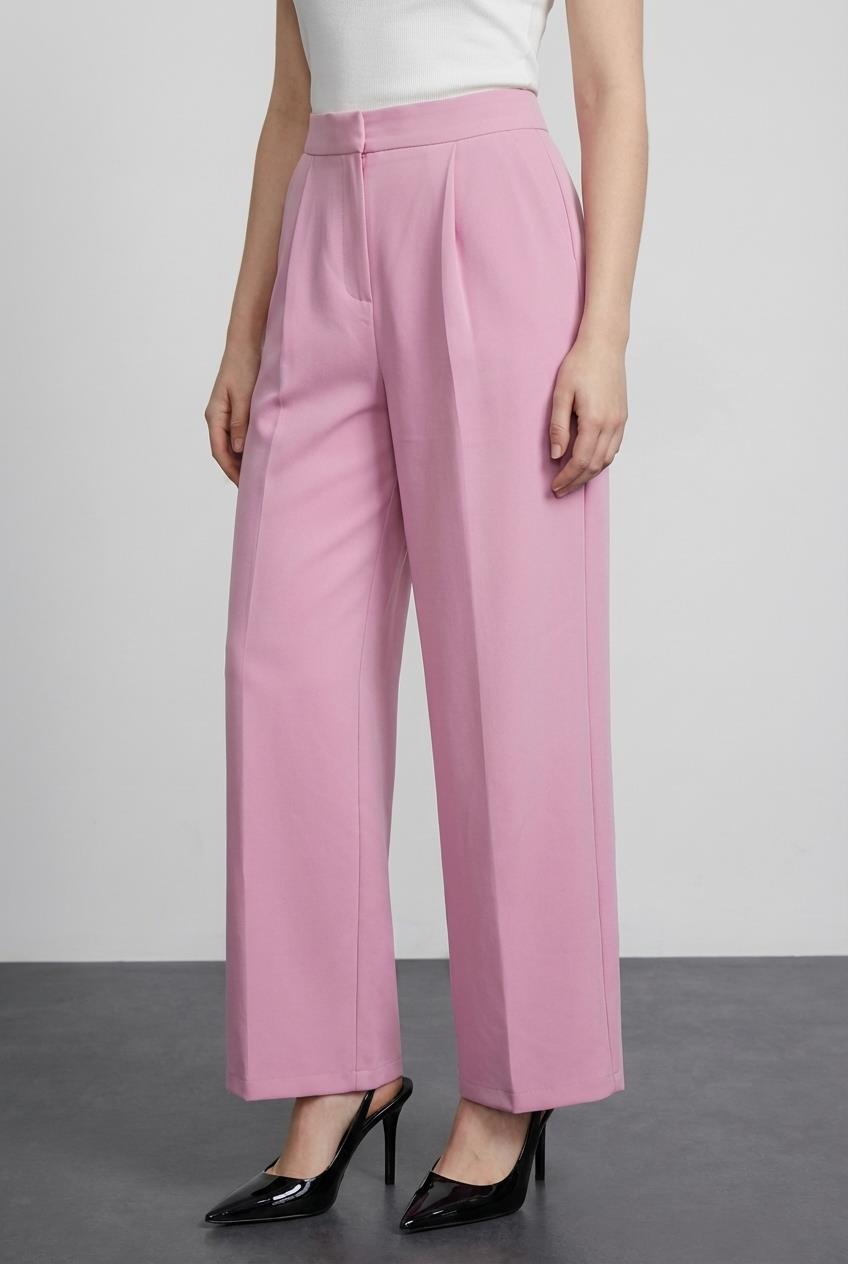 Quzu Bol Paça Pantolon Pembe