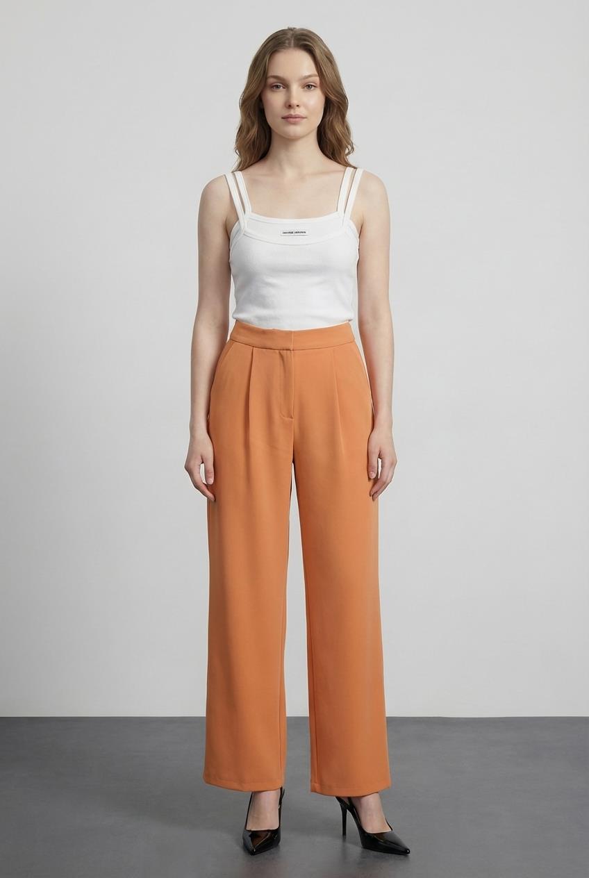 Quzu Bol Paça Pantolon Turuncu