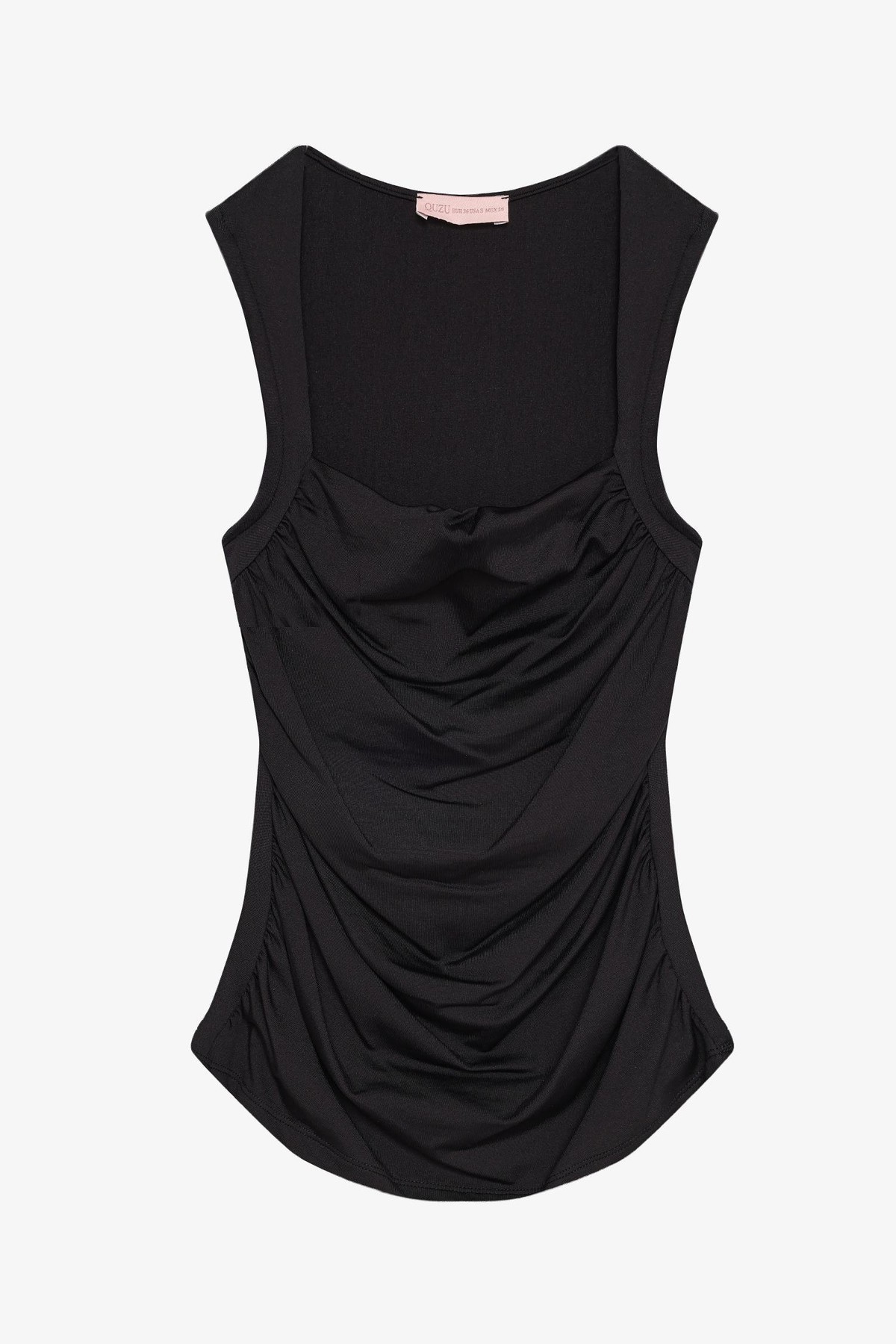 Quzu Büzgü Detaylı Bluz Siyah