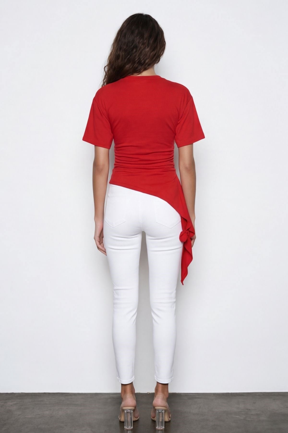 Quzu Büzgü Detaylı T-shirt Kırmızı