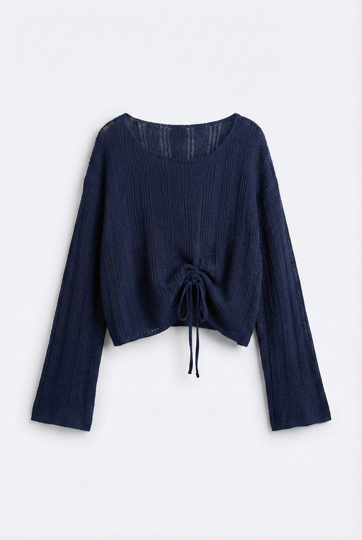 Quzu Büzgü Detaylı Triko Lacivert