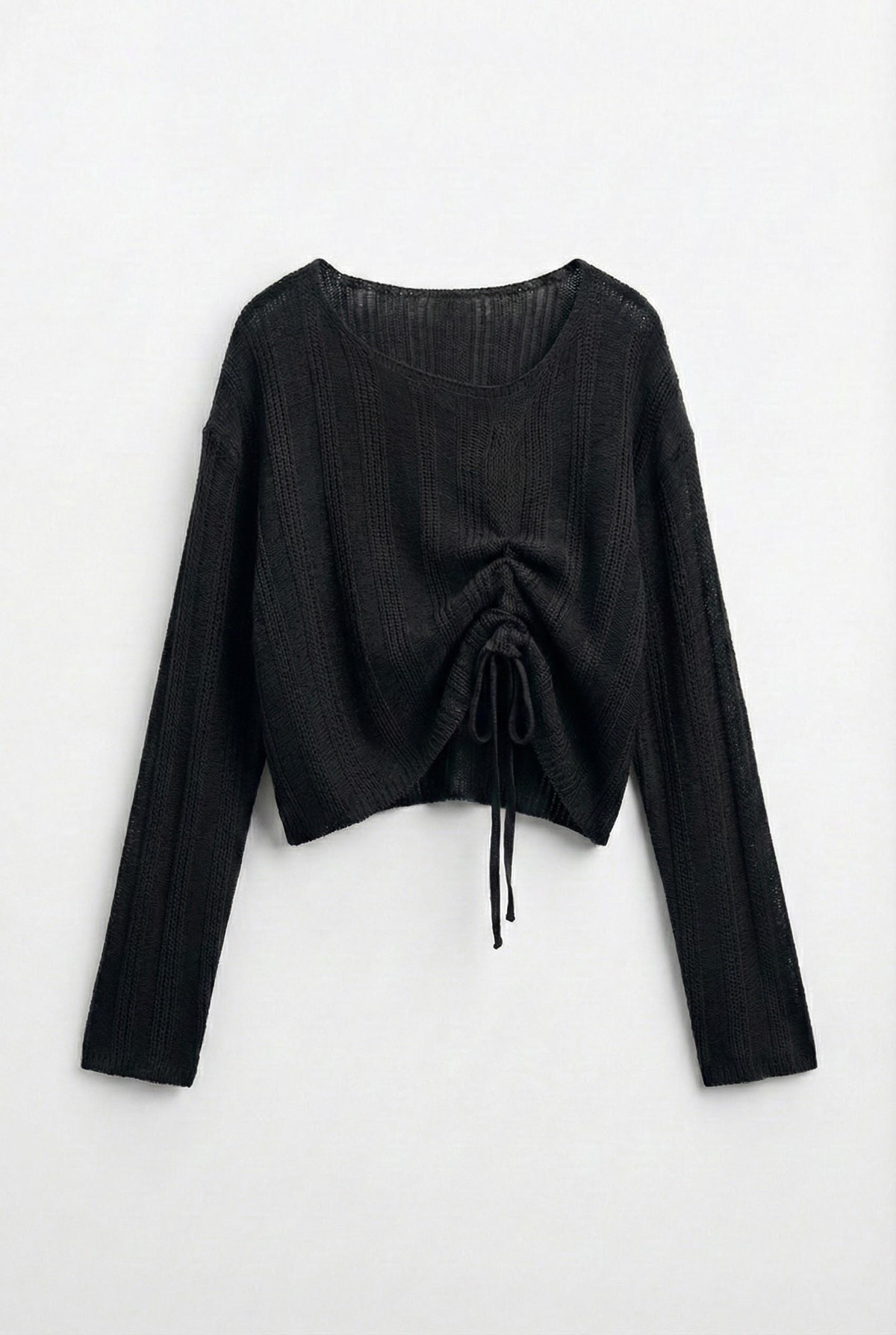 Quzu Büzgü Detaylı Triko Siyah