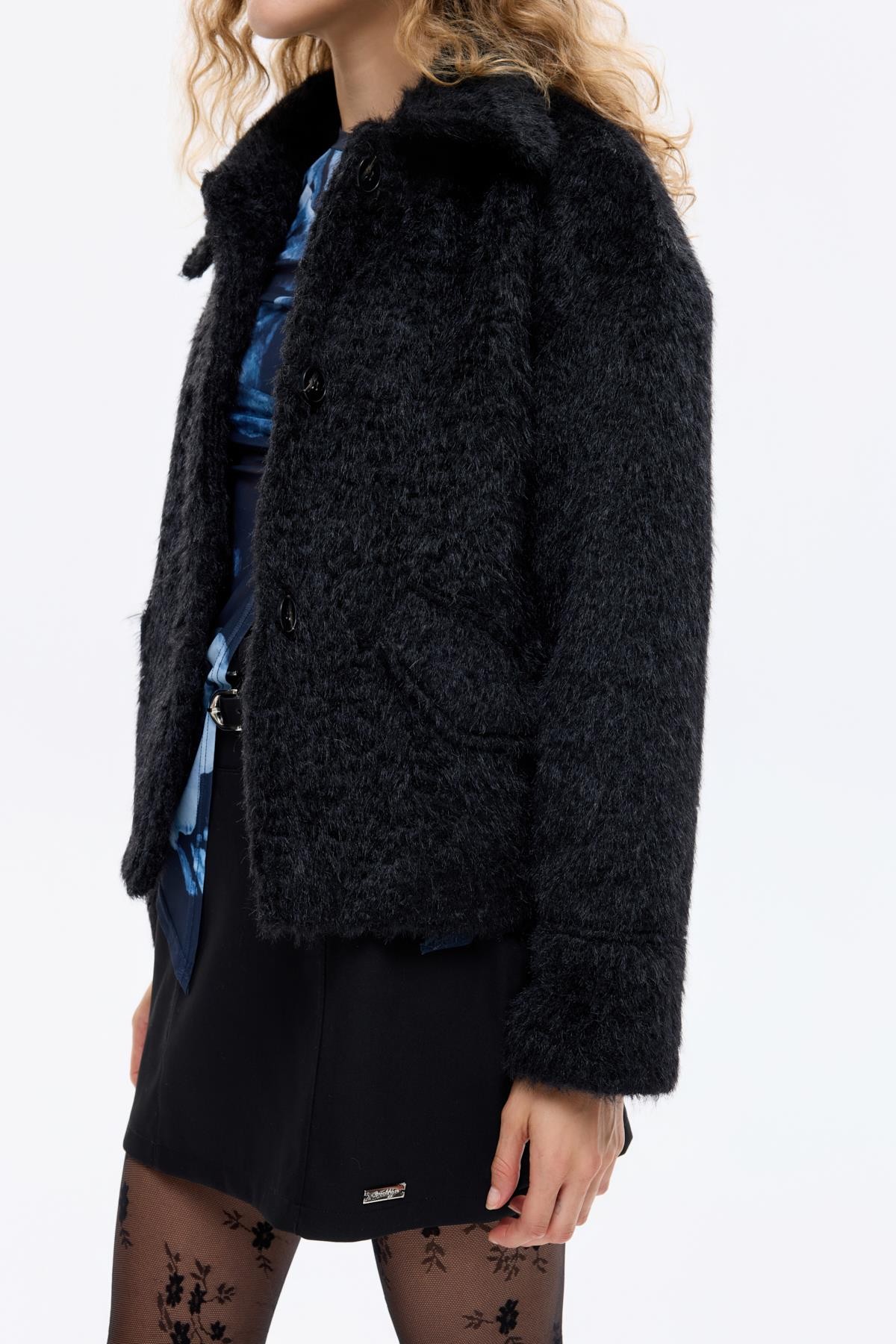 Quzu Cep Detaylı Ceket Siyah