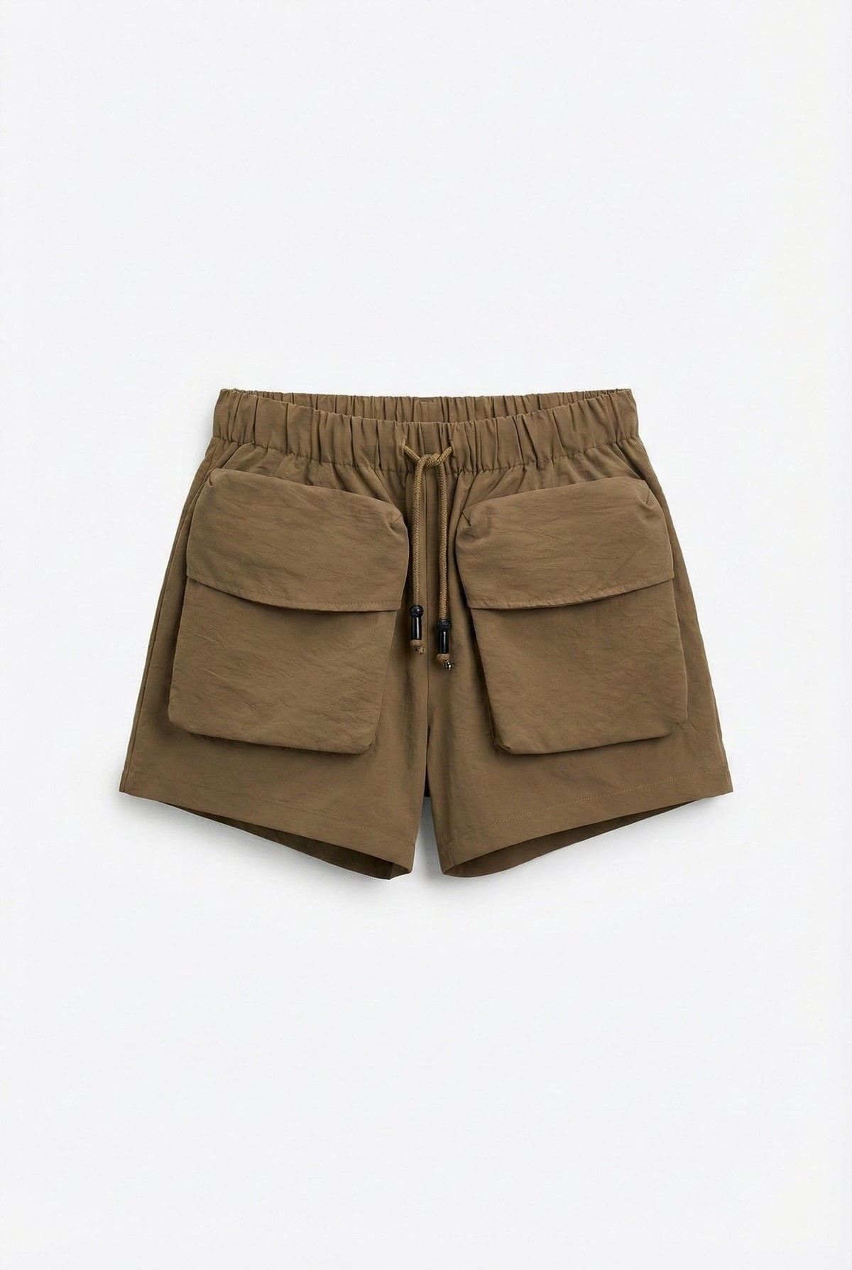 Quzu Cep Detaylı Şort Açık Haki