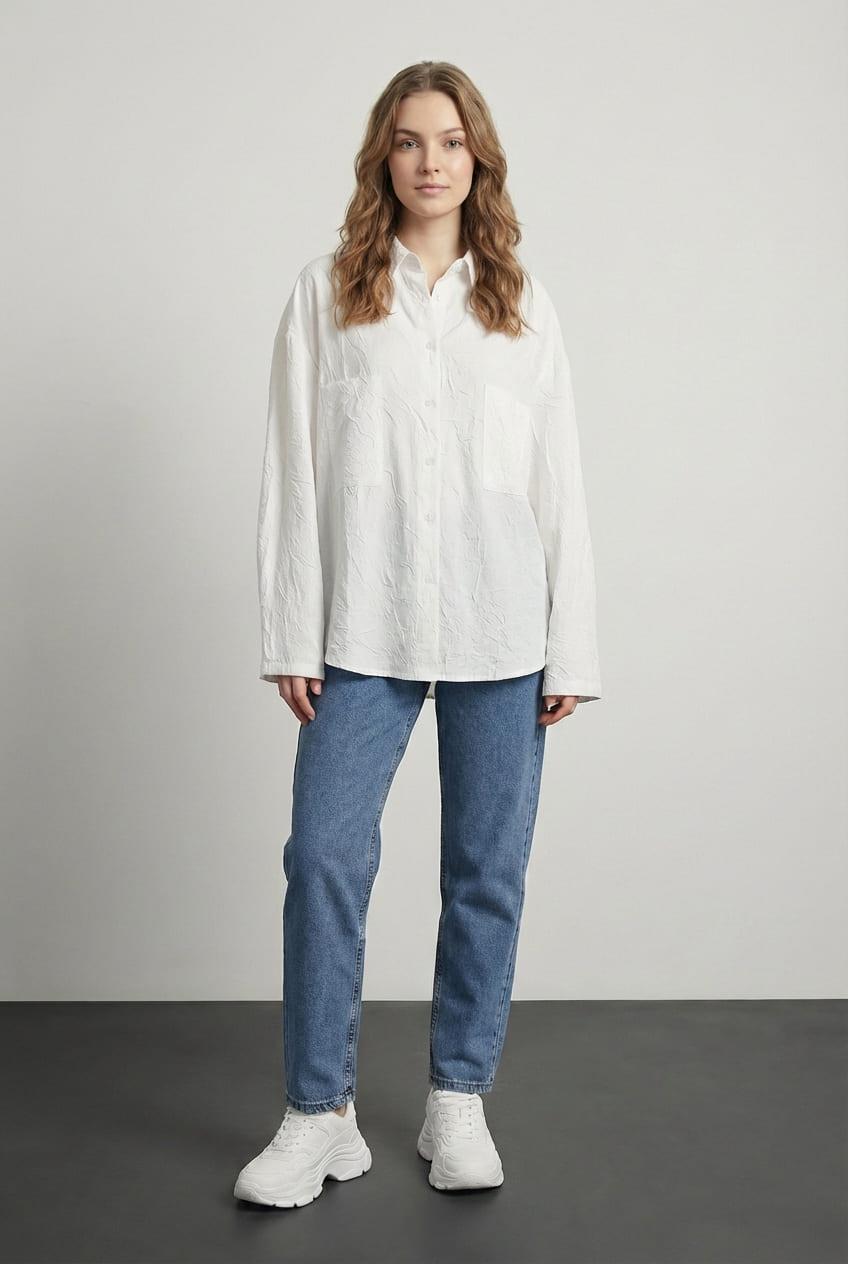 Quzu Cepli Gömlek Ekru