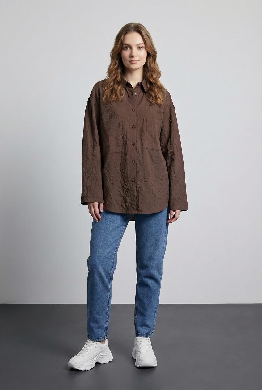 Quzu Cepli Gömlek Kahve