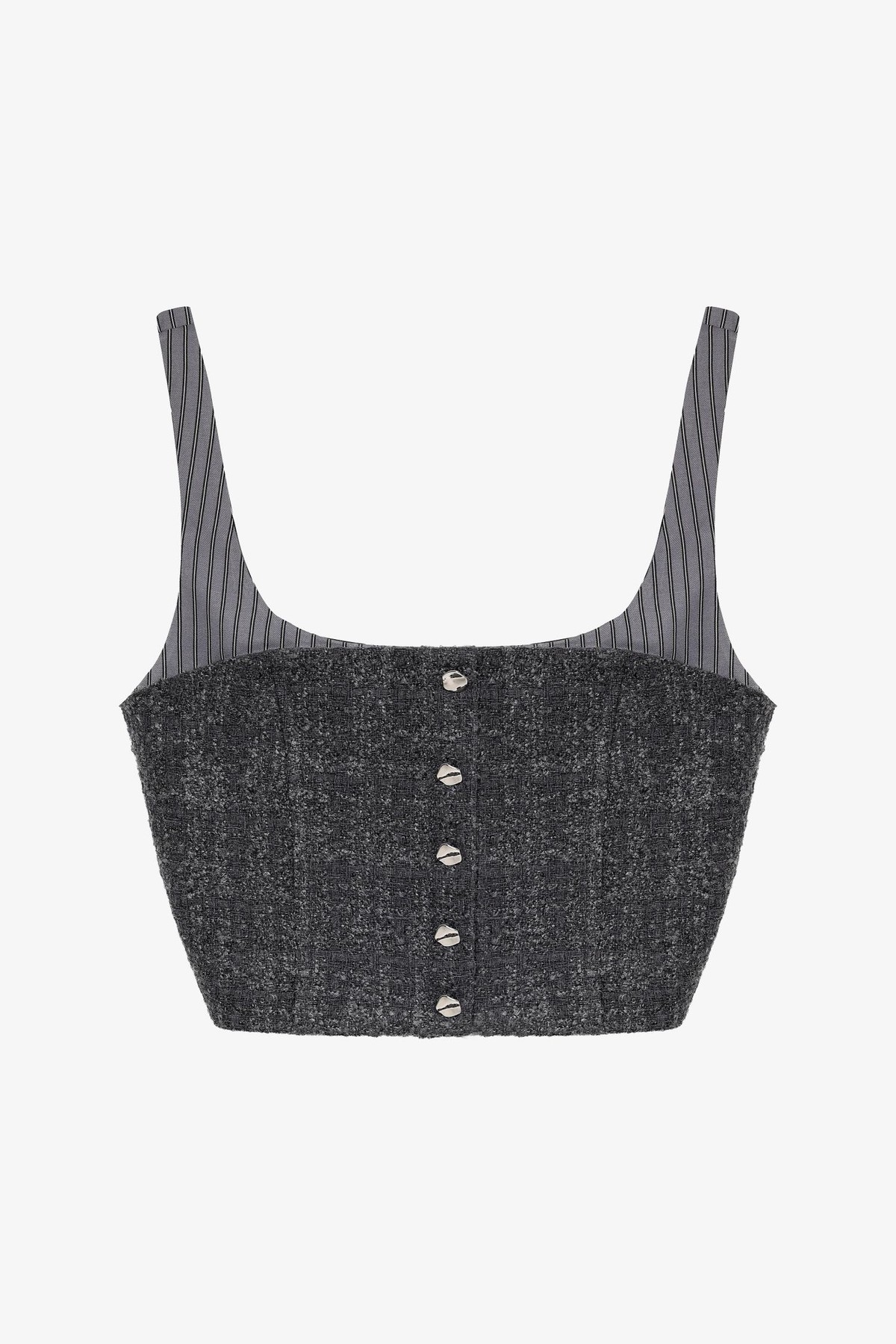 Quzu Çizgi Detaylı Bluz Antrasit