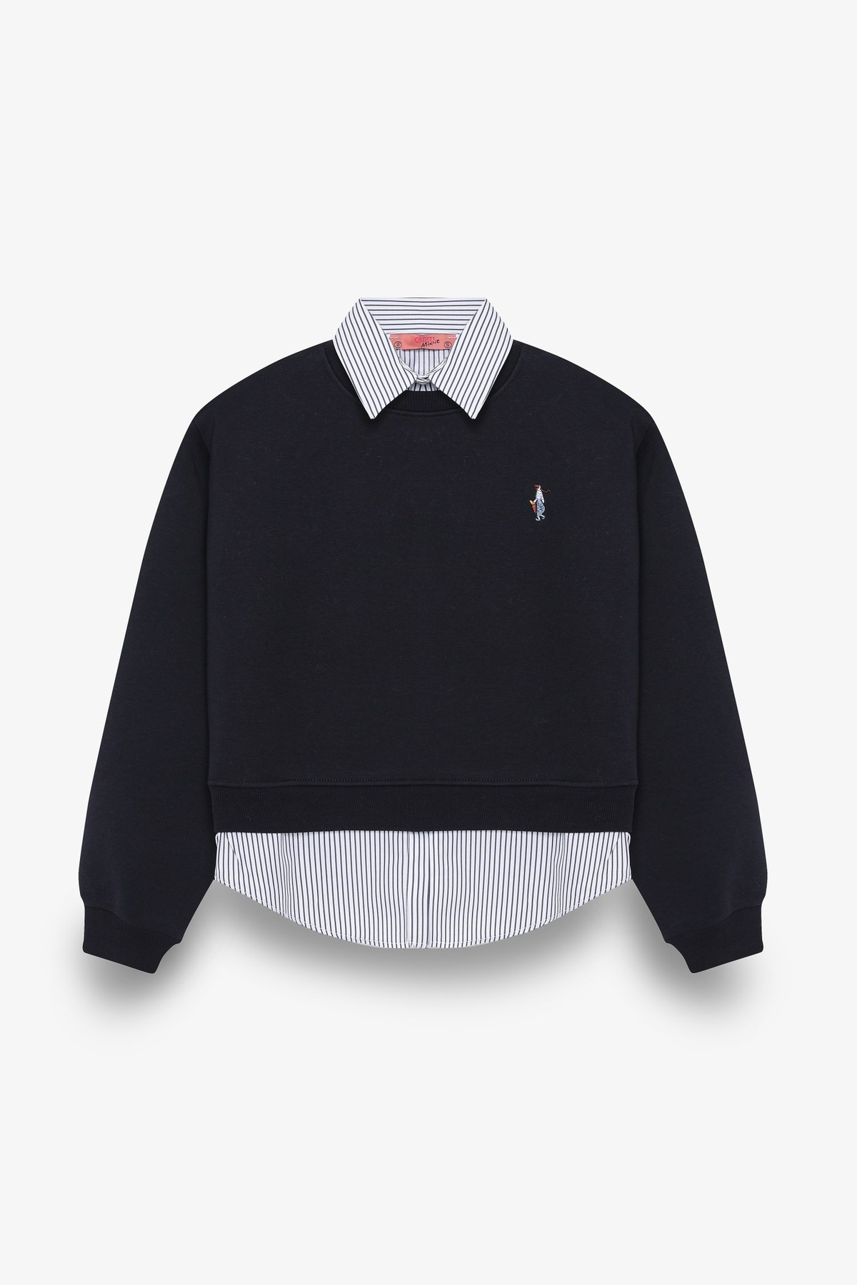 Quzu Çizgili Detaylı Sweatshirt Lacivert