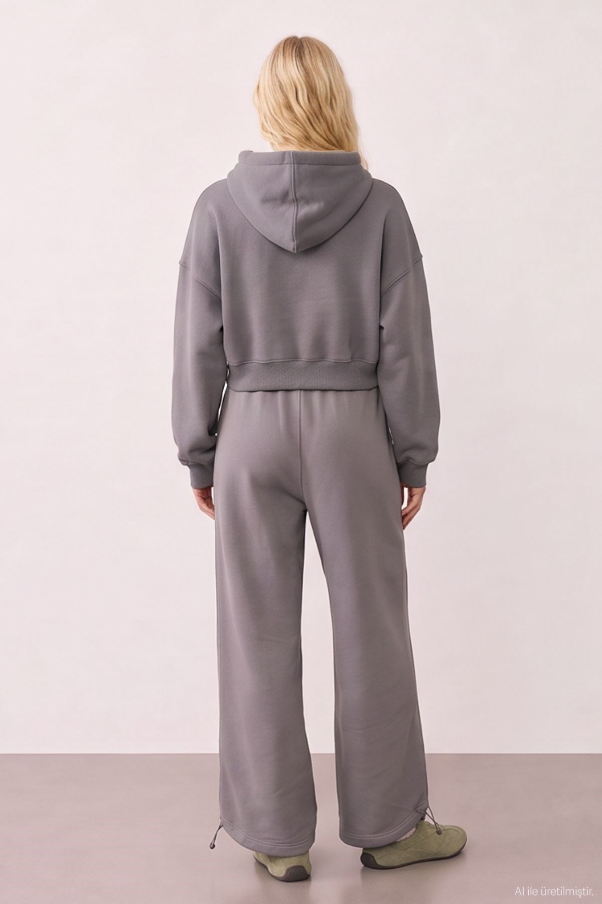 Quzu Crop Detaylı Sweatshirt Antrasit
