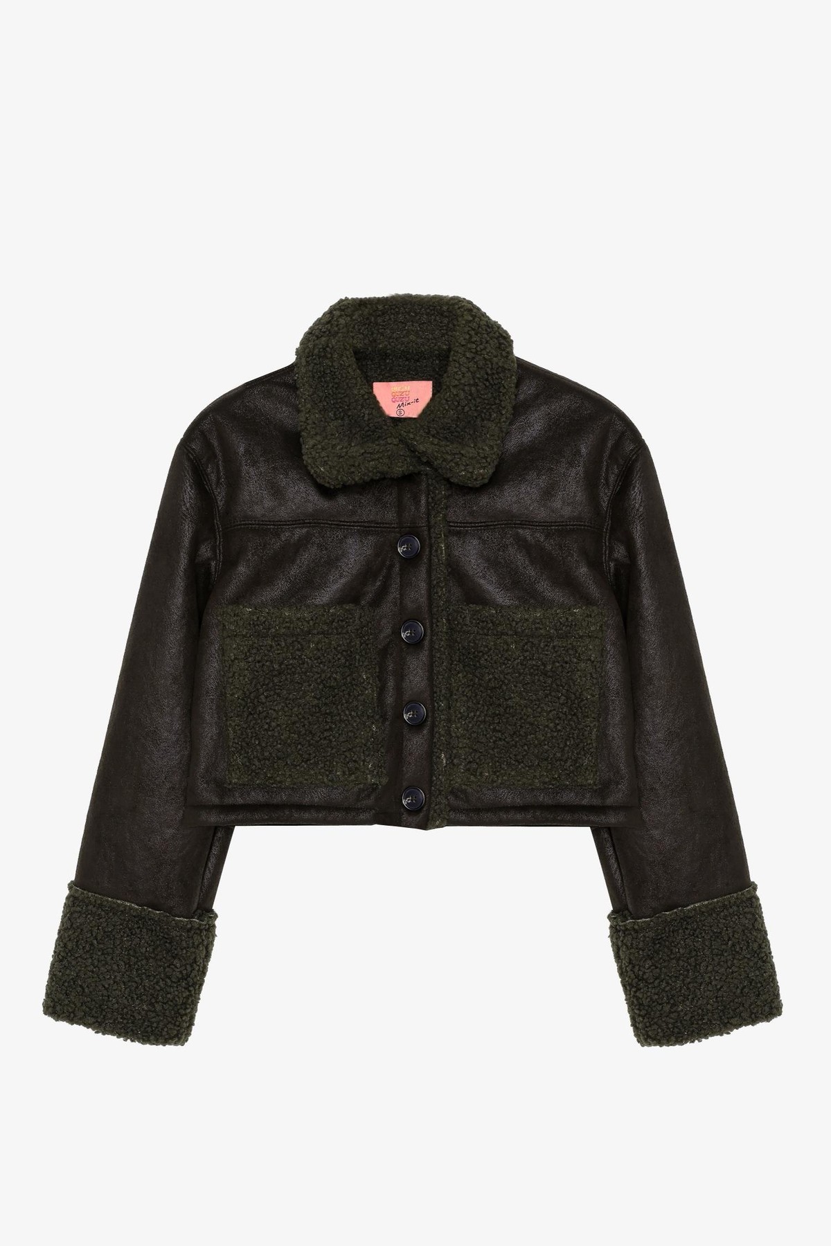 Quzu Crop Kıvırcık Mont Haki