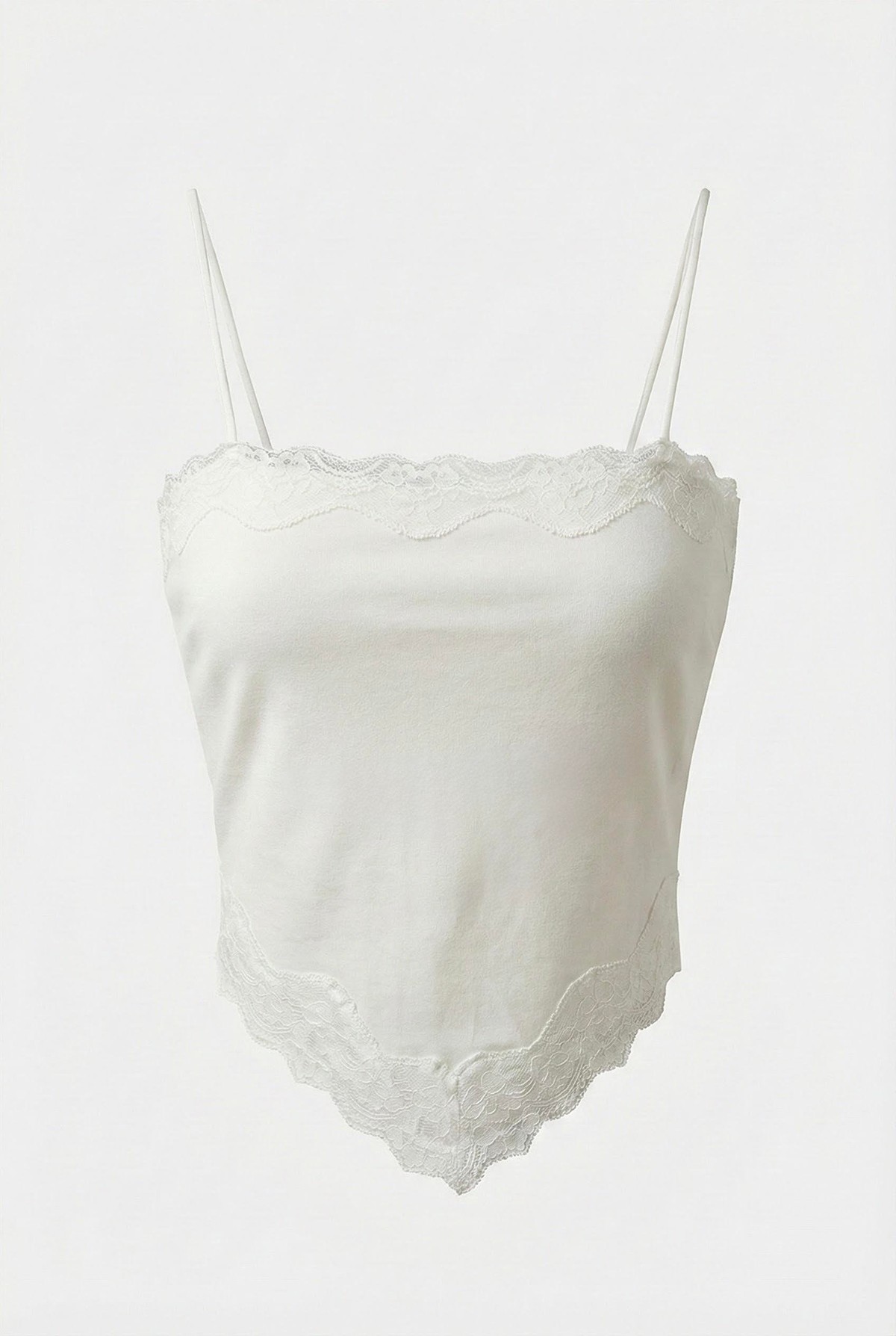 Quzu Dantel Detaylı Asimetrik Atlet Ekru