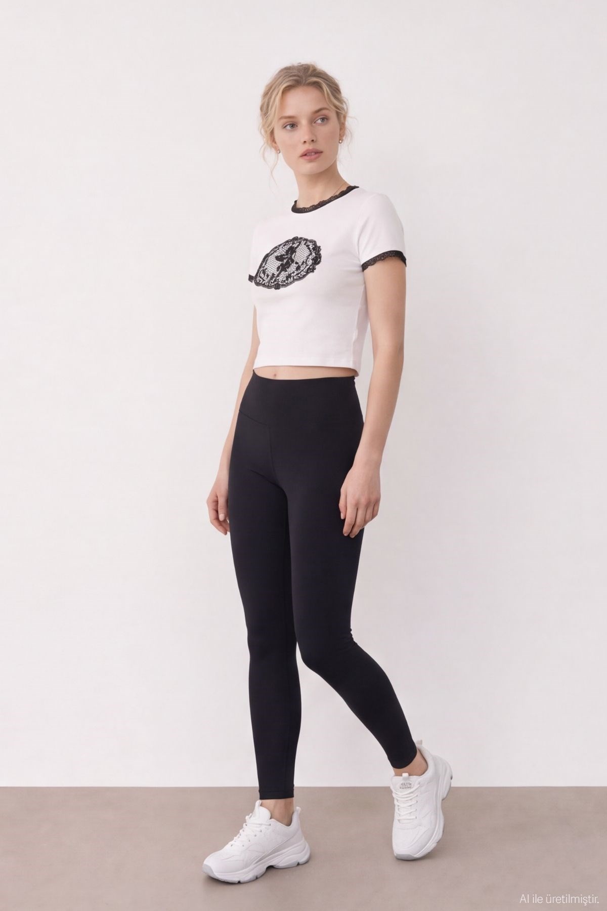 Quzu Dantel Detaylı T-shirt Ekru