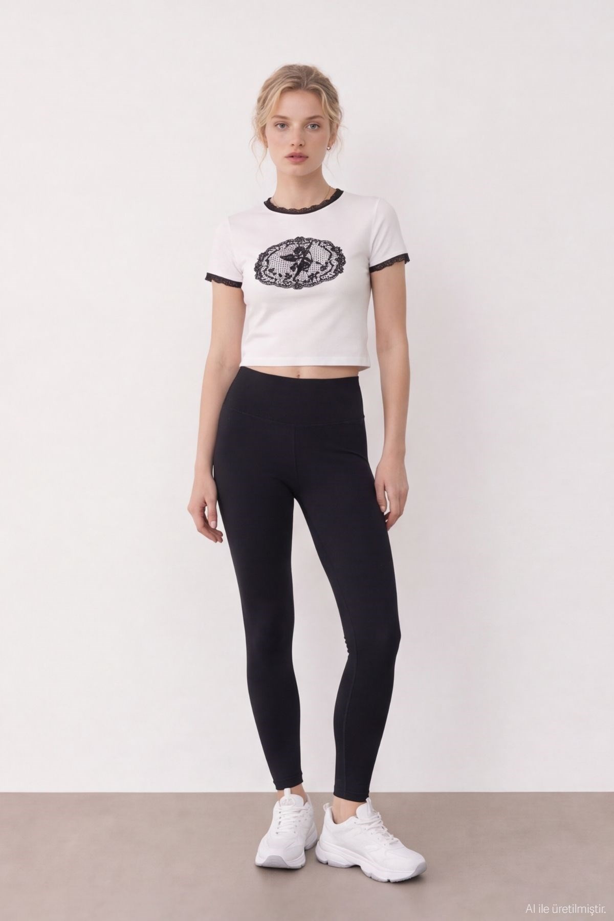 Quzu Dantel Detaylı T-shirt Ekru