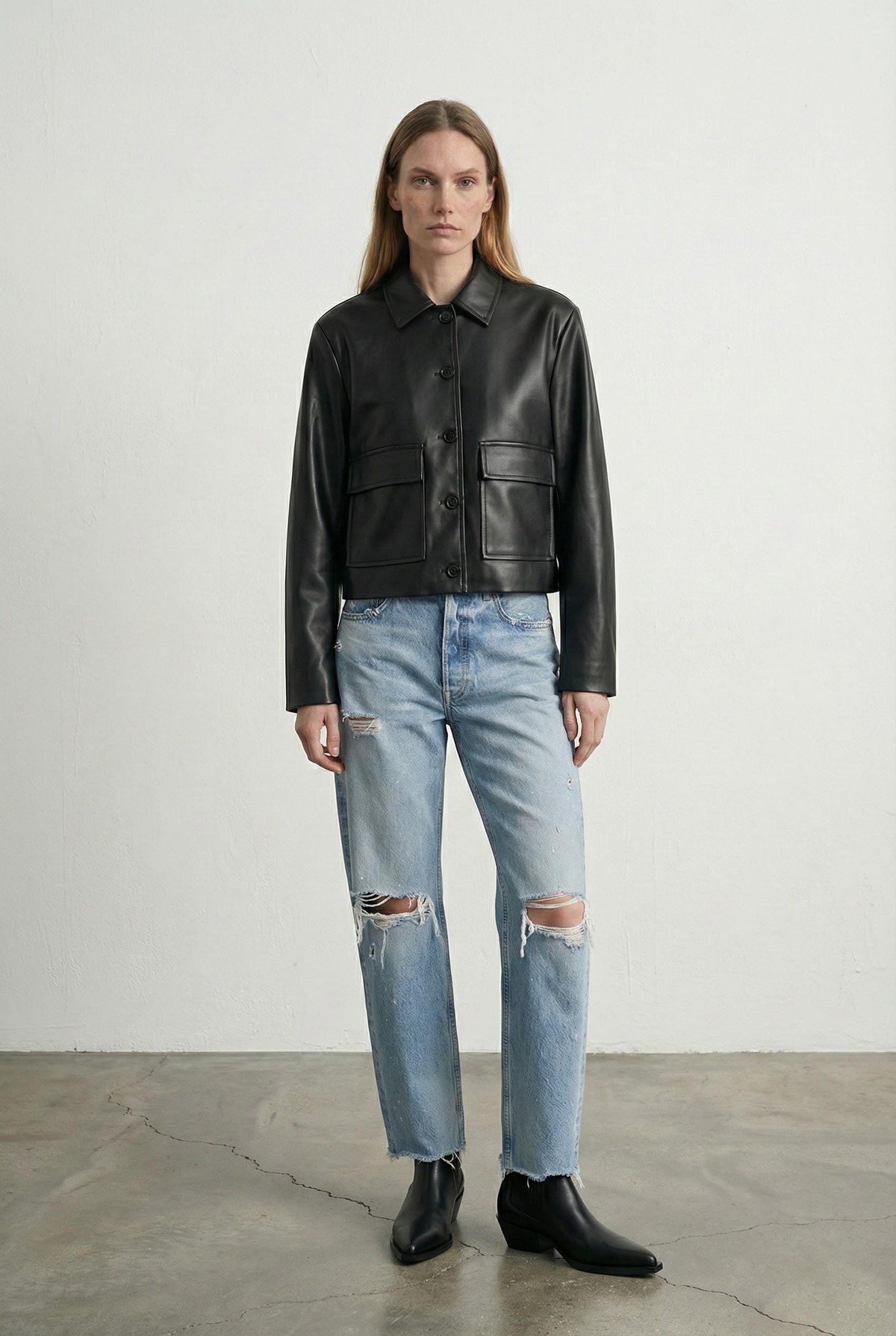 Quzu Deri Ceket Siyah