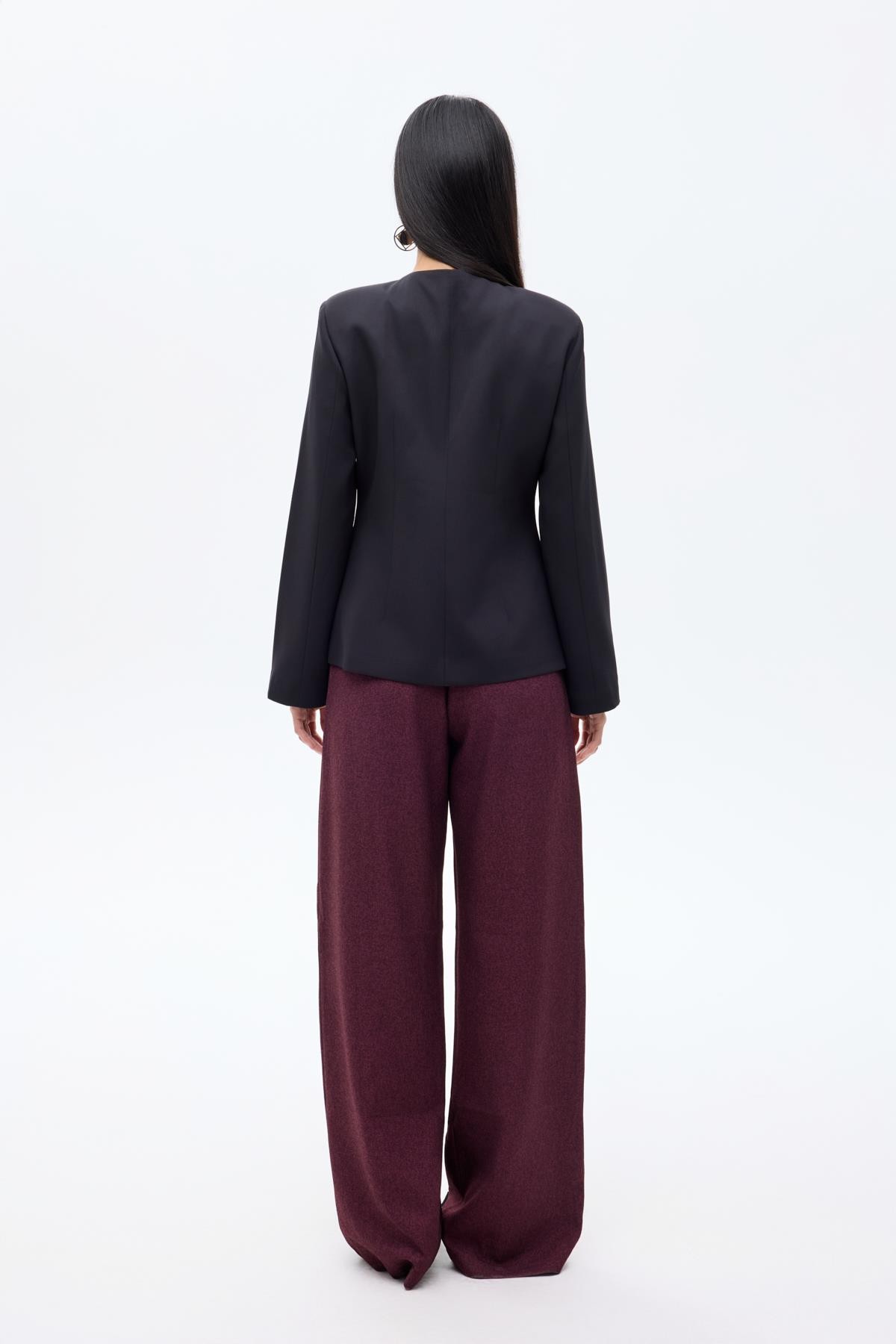 Quzu Düğme Detaylı Ceket Siyah