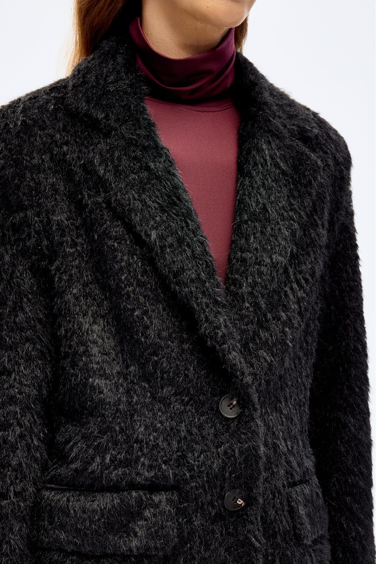 Quzu Düğmeli Blazer Ceket Siyah
