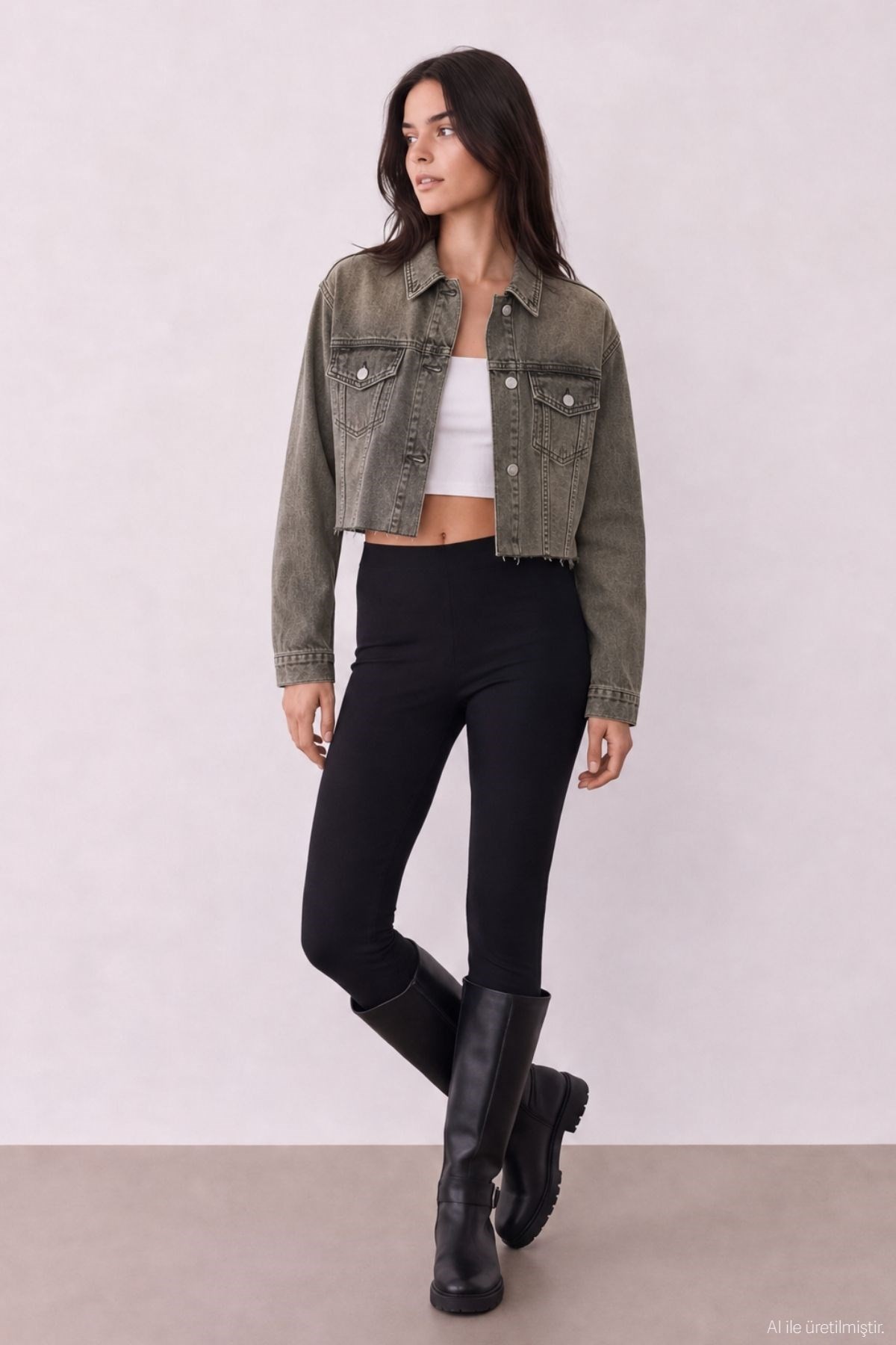 Quzu Eskitme Yıkamalı Denim Ceket Kahve