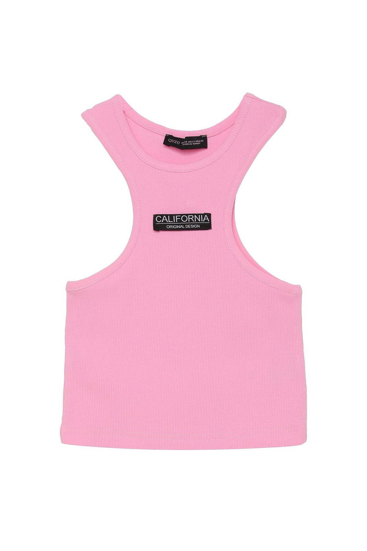 Quzu Etiket Detaylı Atlet Pembe