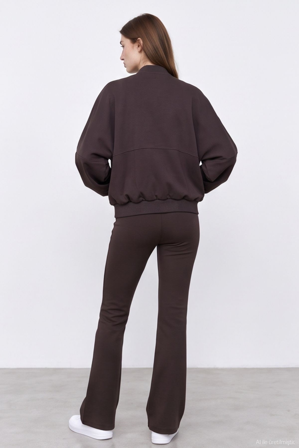 Quzu Fermuar Detaylı Sweatshirt Kahve