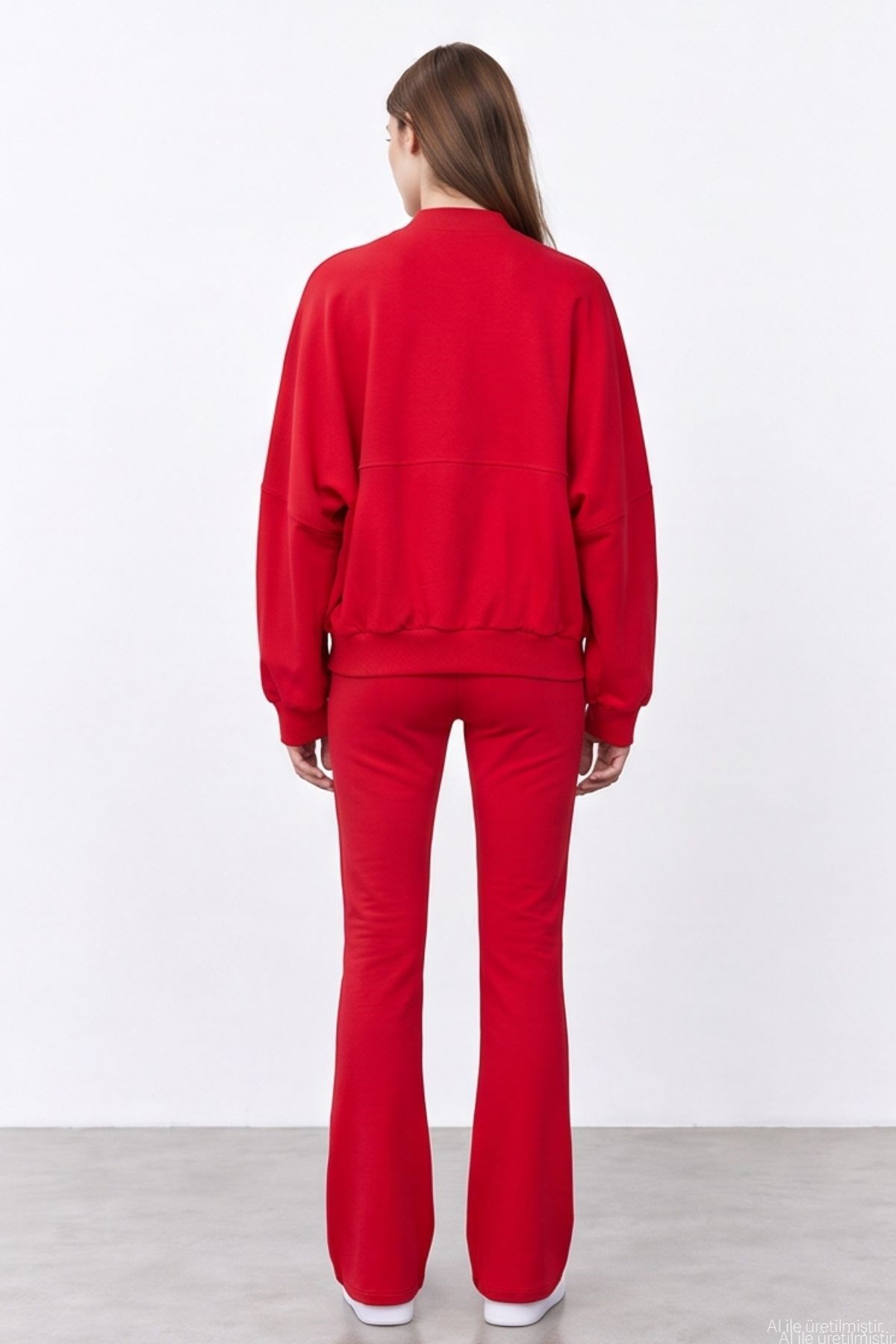 Quzu Fermuar Detaylı Sweatshirt Kırmızı