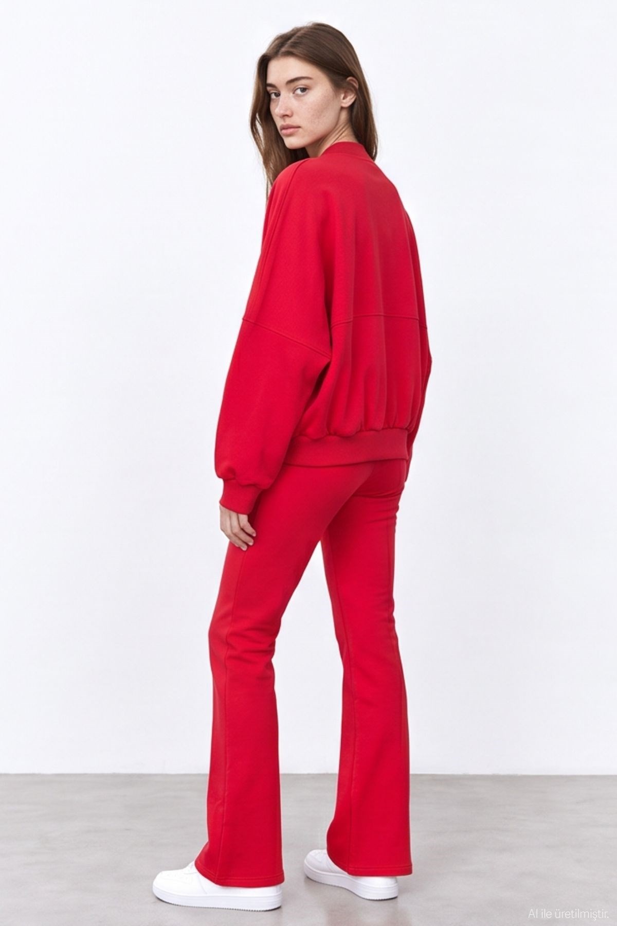 Quzu Fermuar Detaylı Sweatshirt Kırmızı