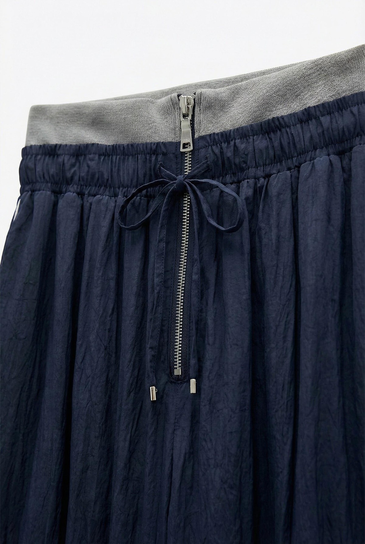 Quzu Fermuar ve Ribana Detaylı Pantolon Lacivert