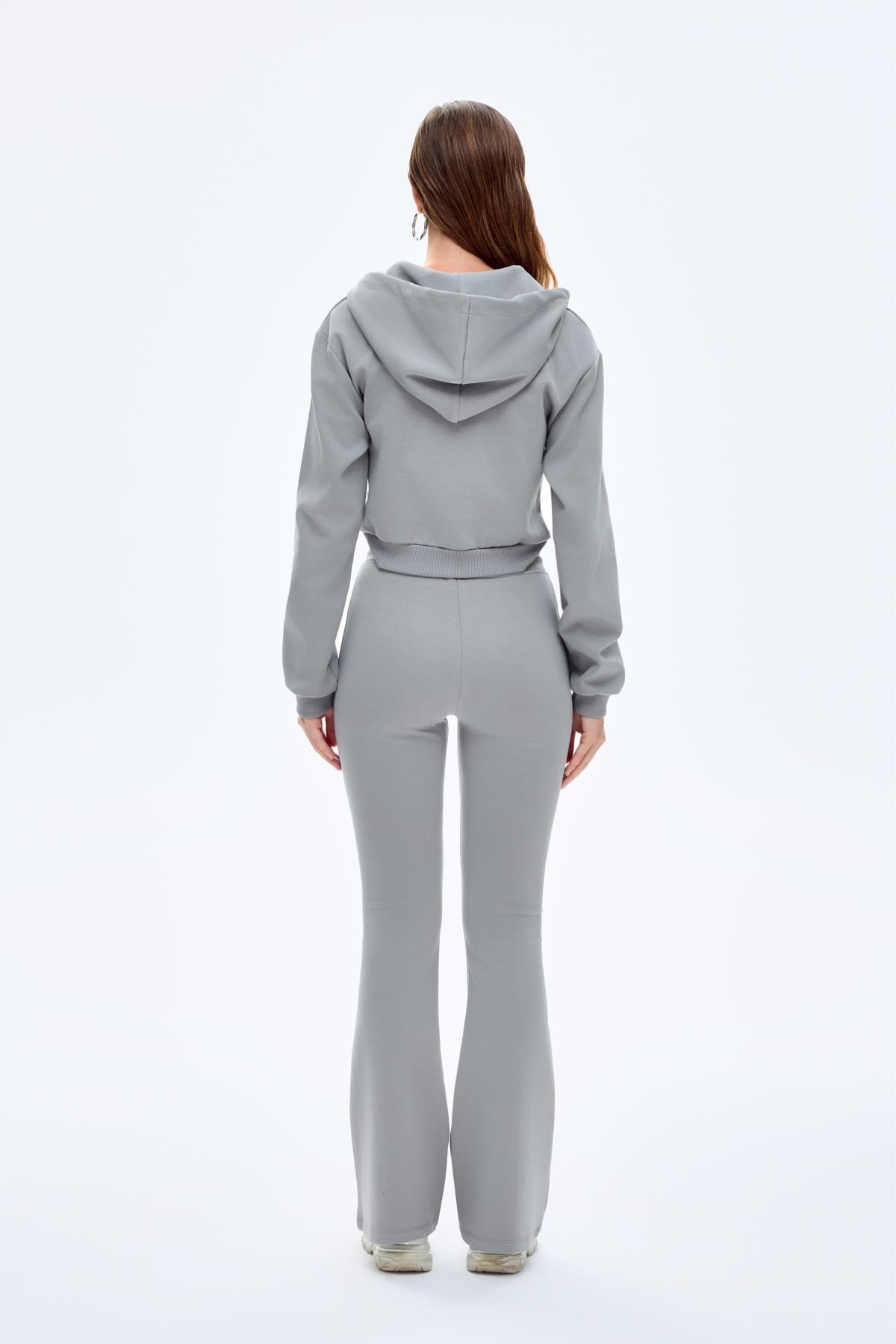 Quzu Fermuarlı Sweatshirt Gri