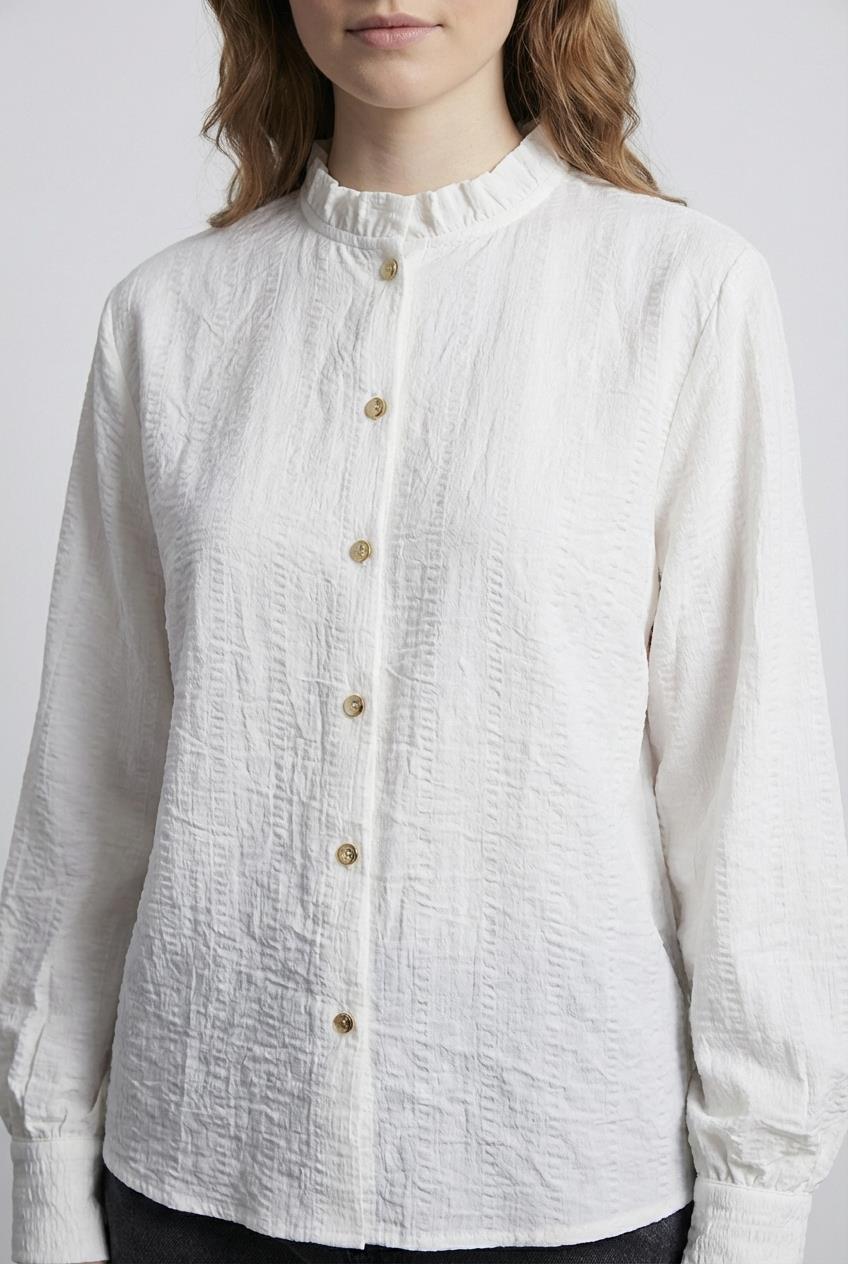 Quzu Fırfır Detaylı Bluz Ekru