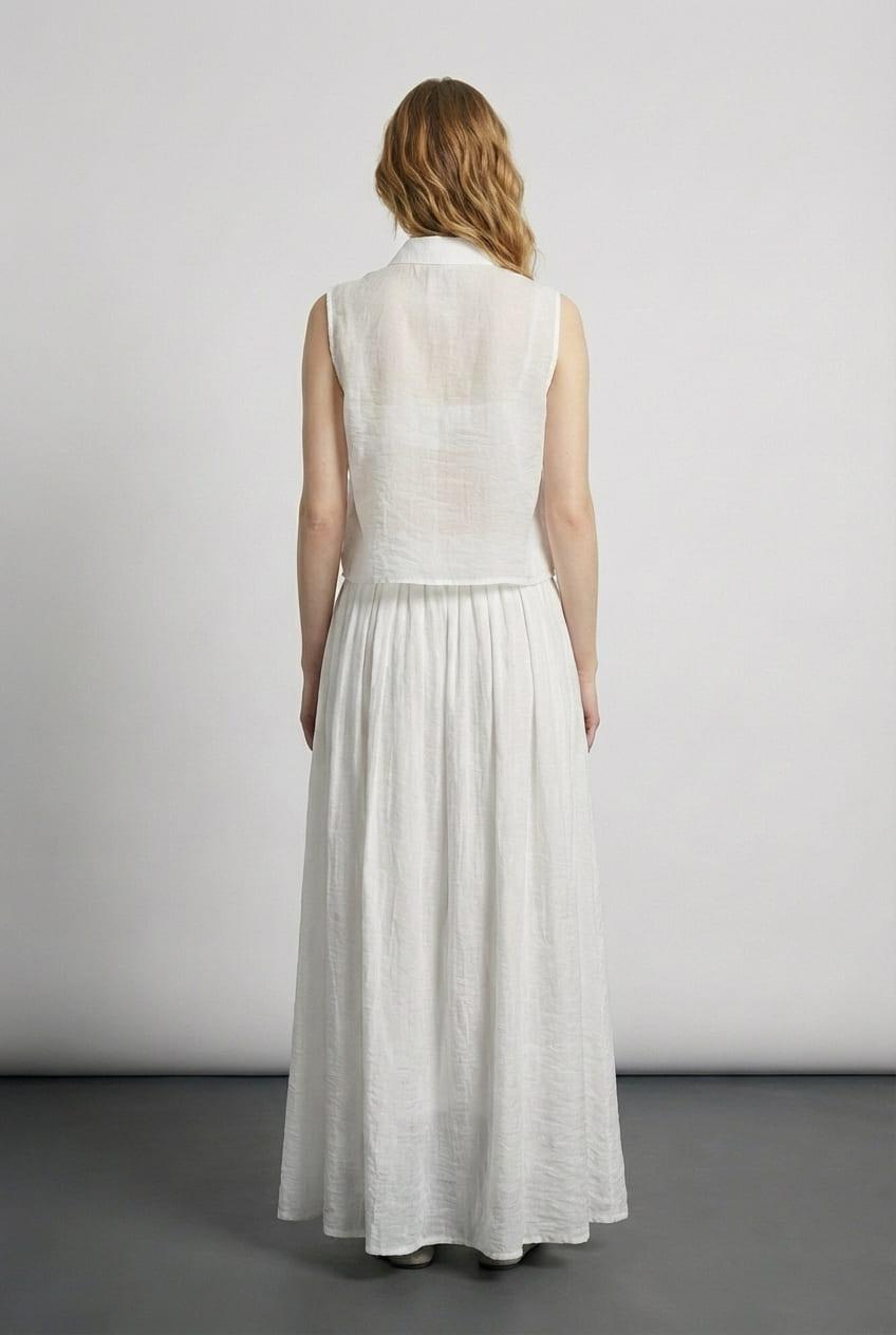 Quzu Fırfır Detaylı Gömlek Ekru