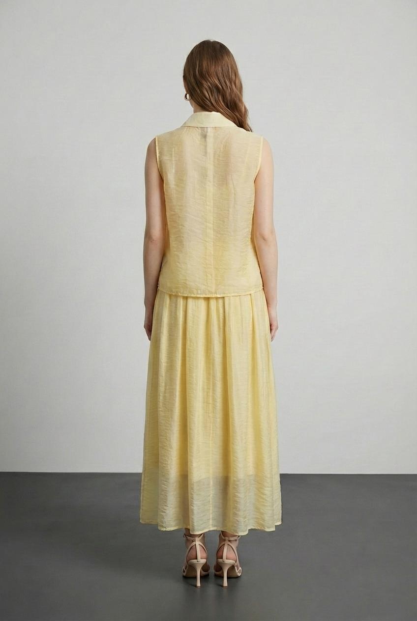 Quzu Fırfır Detaylı Gömlek Sarı