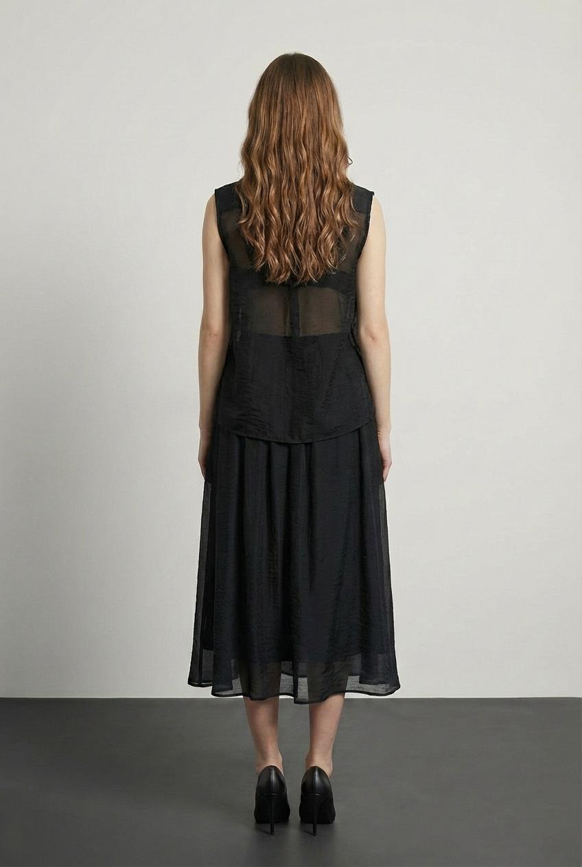 Quzu Fırfır Detaylı Gömlek Siyah