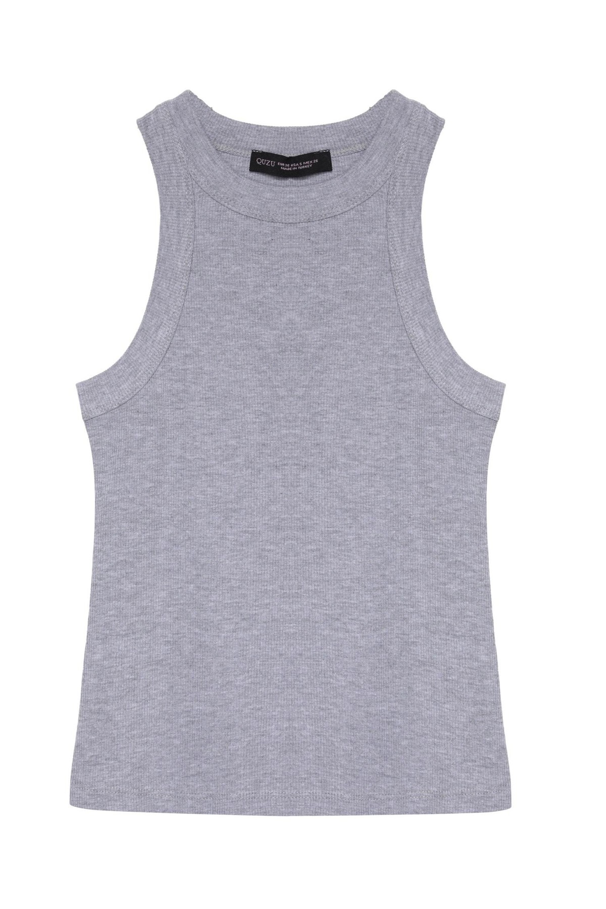 Quzu Geniş Biyeli Atlet Gri Melanj